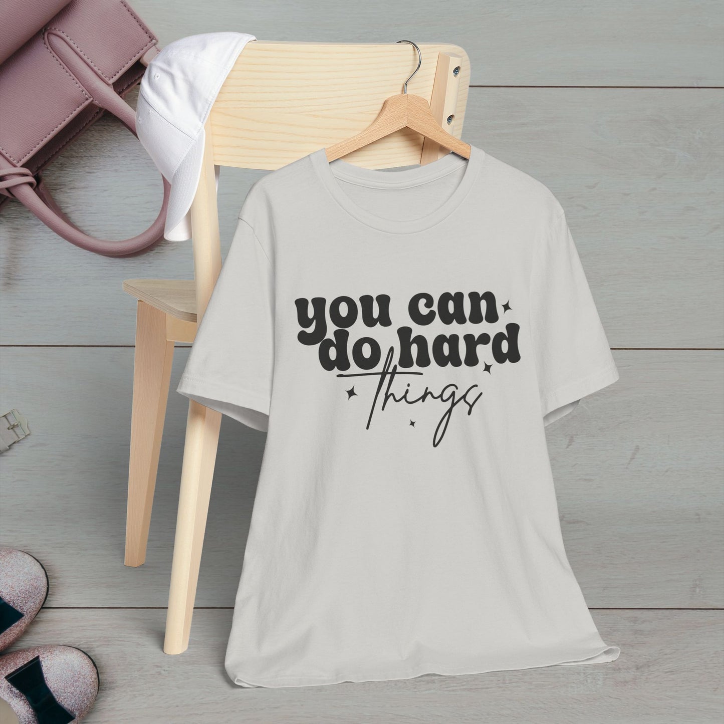 Motivational Quote Tee - "You Can Do Hard Things"