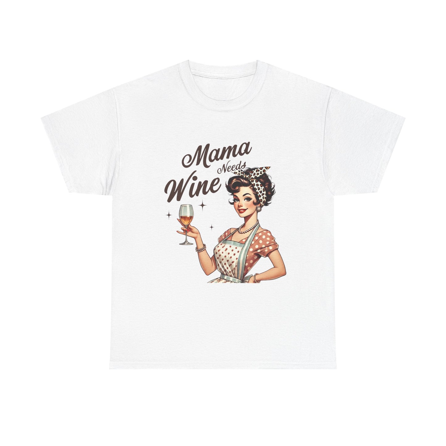 Mama Needs Wine Unisex Heavy Cotton Tee - Fun and Playful Gift for Wine Lovers