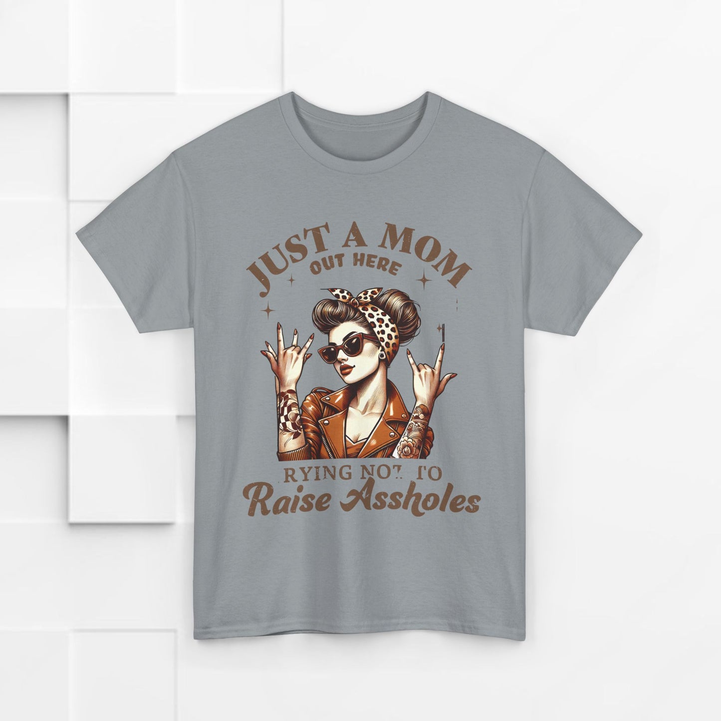 Just a Mom Heavy Cotton Tee - Funny Mom Shirt