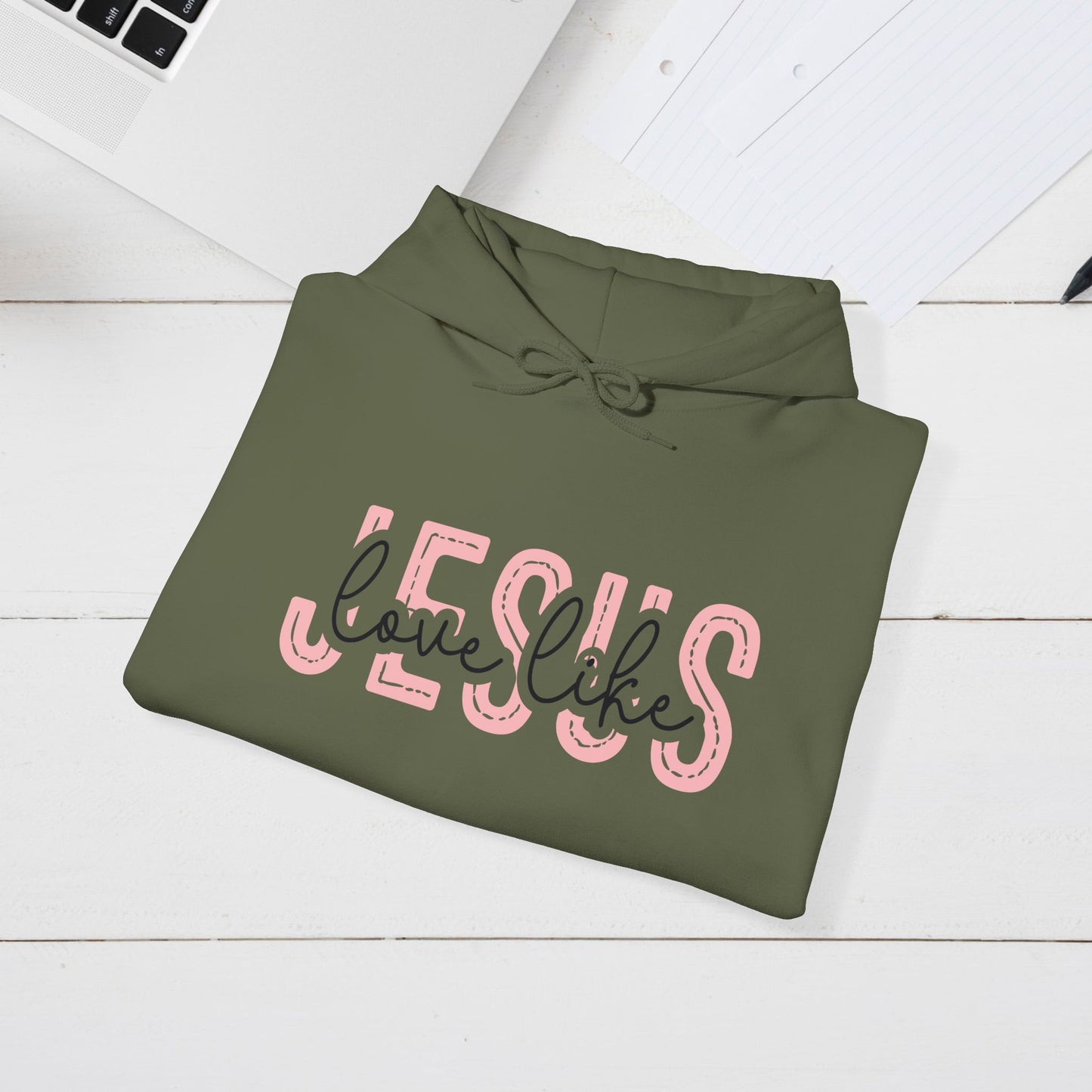 Inspirational Jesus Sweatshirt – Unisex Heavy Blend™ Hoodie with 'Love Like' Design
