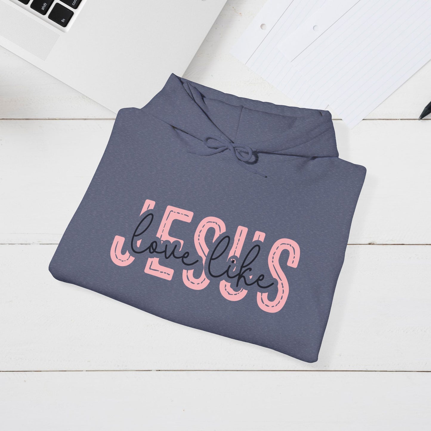 Inspirational Jesus Sweatshirt – Unisex Heavy Blend™ Hoodie with 'Love Like' Design