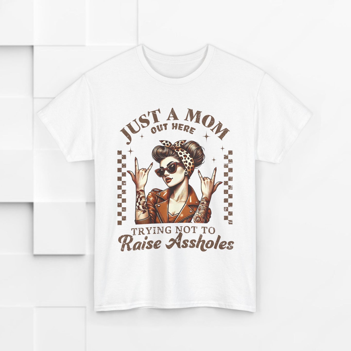 Just a Mom Unisex Heavy Cotton Tee - Funny Mom Shirt for Mother's Day