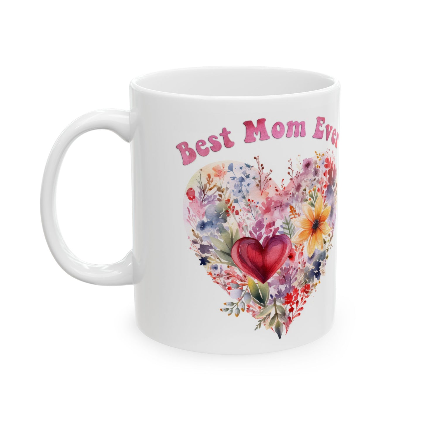 Best Mom Ever Floral Ceramic Mug | Perfect Gift for Mother's Day, Birthdays & Celebrations