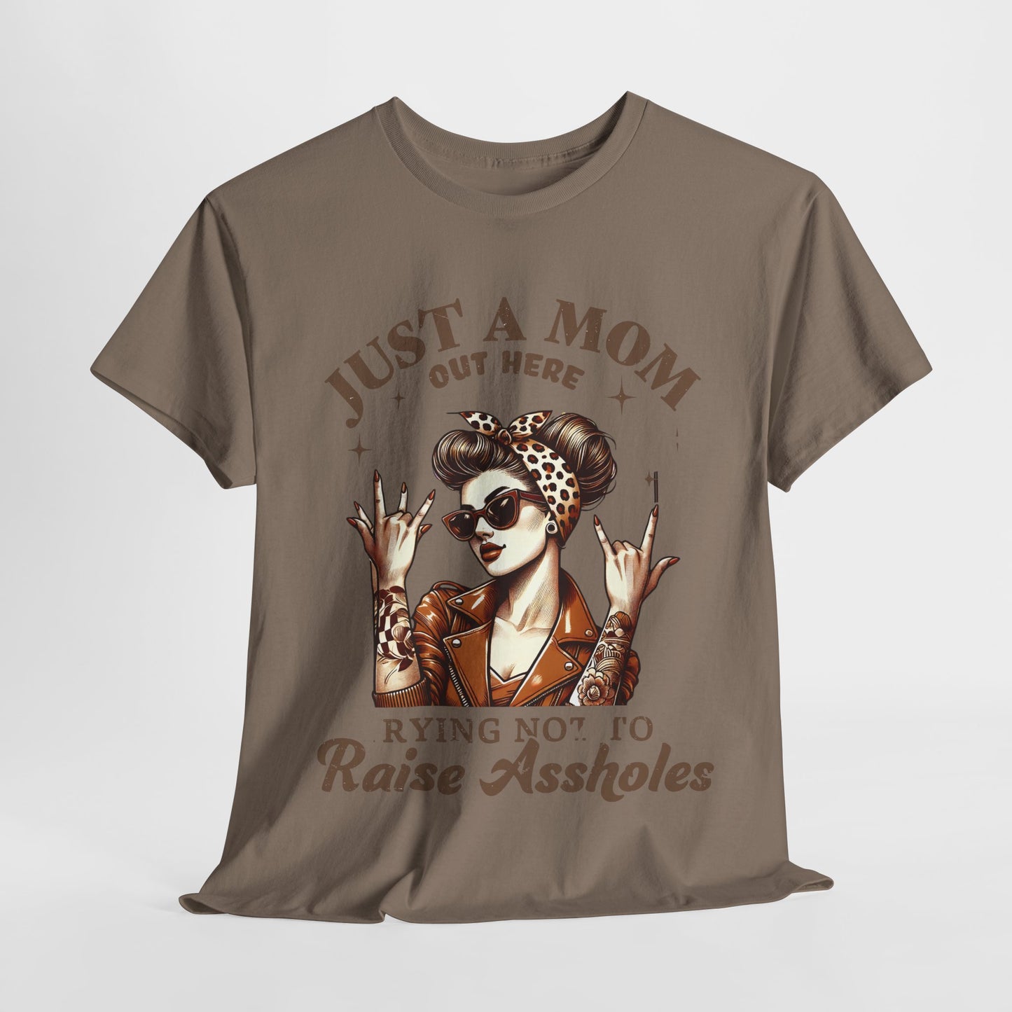 Just a Mom Heavy Cotton Tee - Funny Mom Shirt