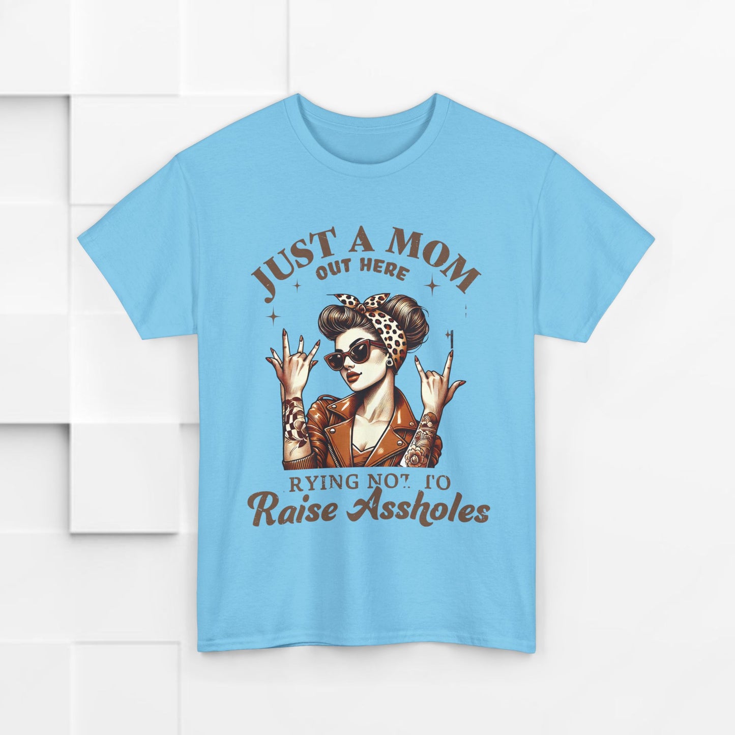 Just a Mom Heavy Cotton Tee - Funny Mom Shirt