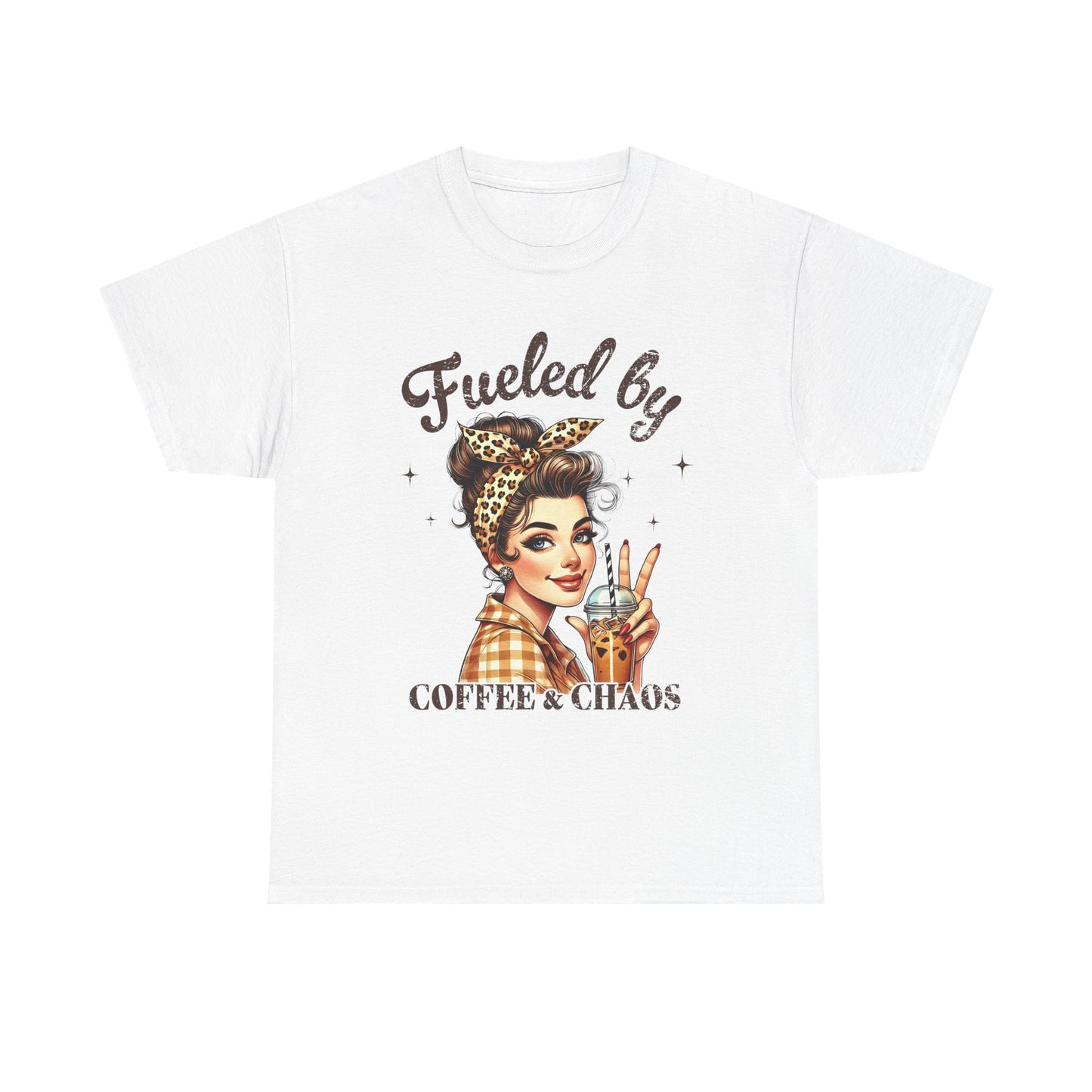 Fueled by Coffee & Chaos Unisex Heavy Cotton Tee