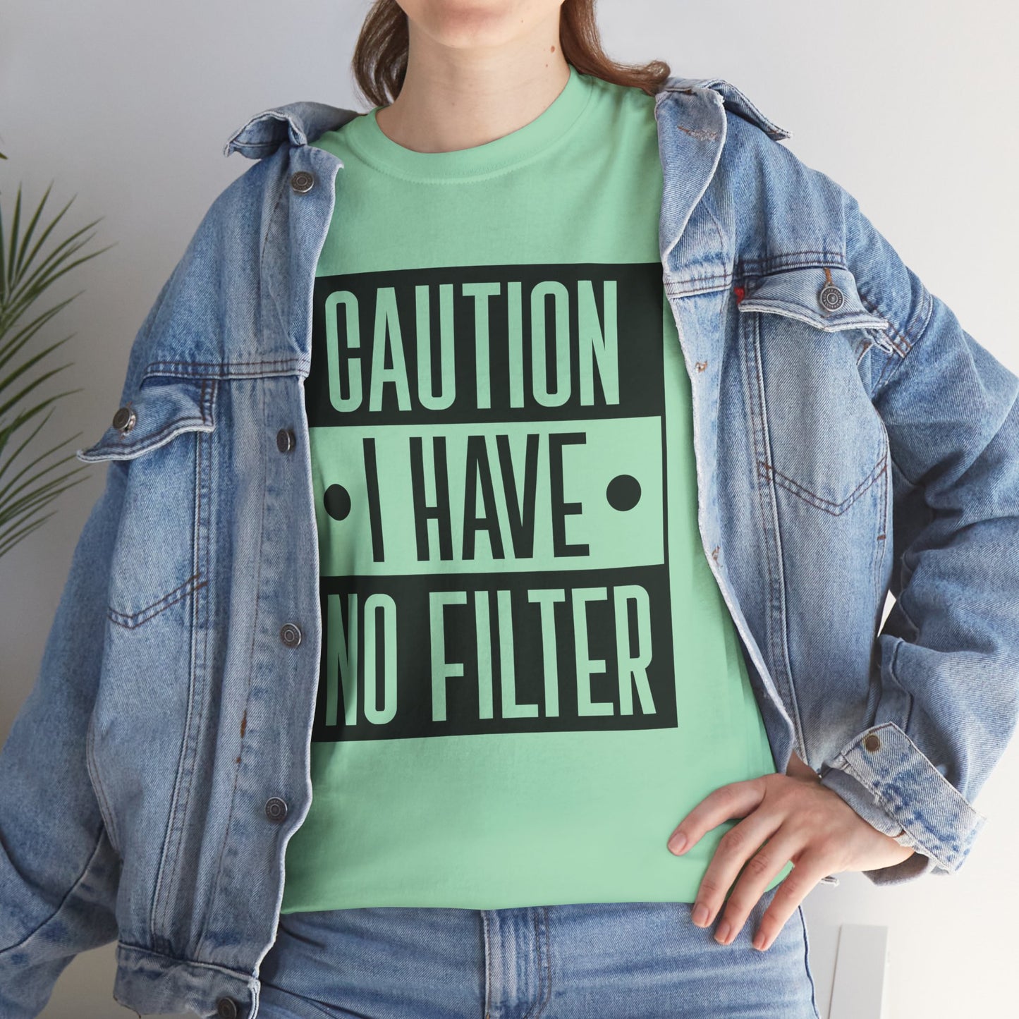 Caution I Have No Filter Unisex Heavy Cotton Tee