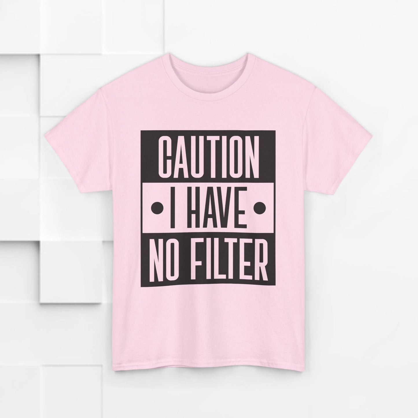 Caution I Have No Filter Unisex Heavy Cotton Tee