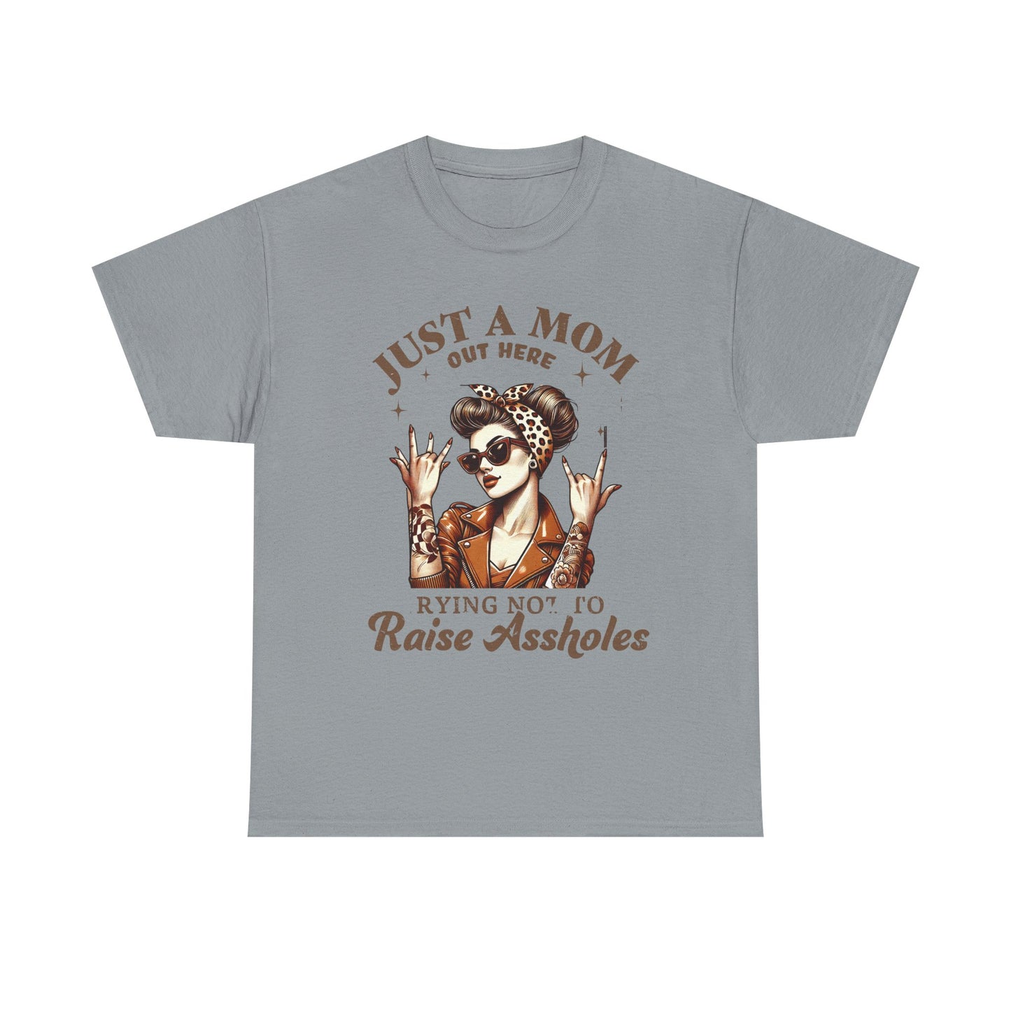 Just a Mom Heavy Cotton Tee - Funny Mom Shirt