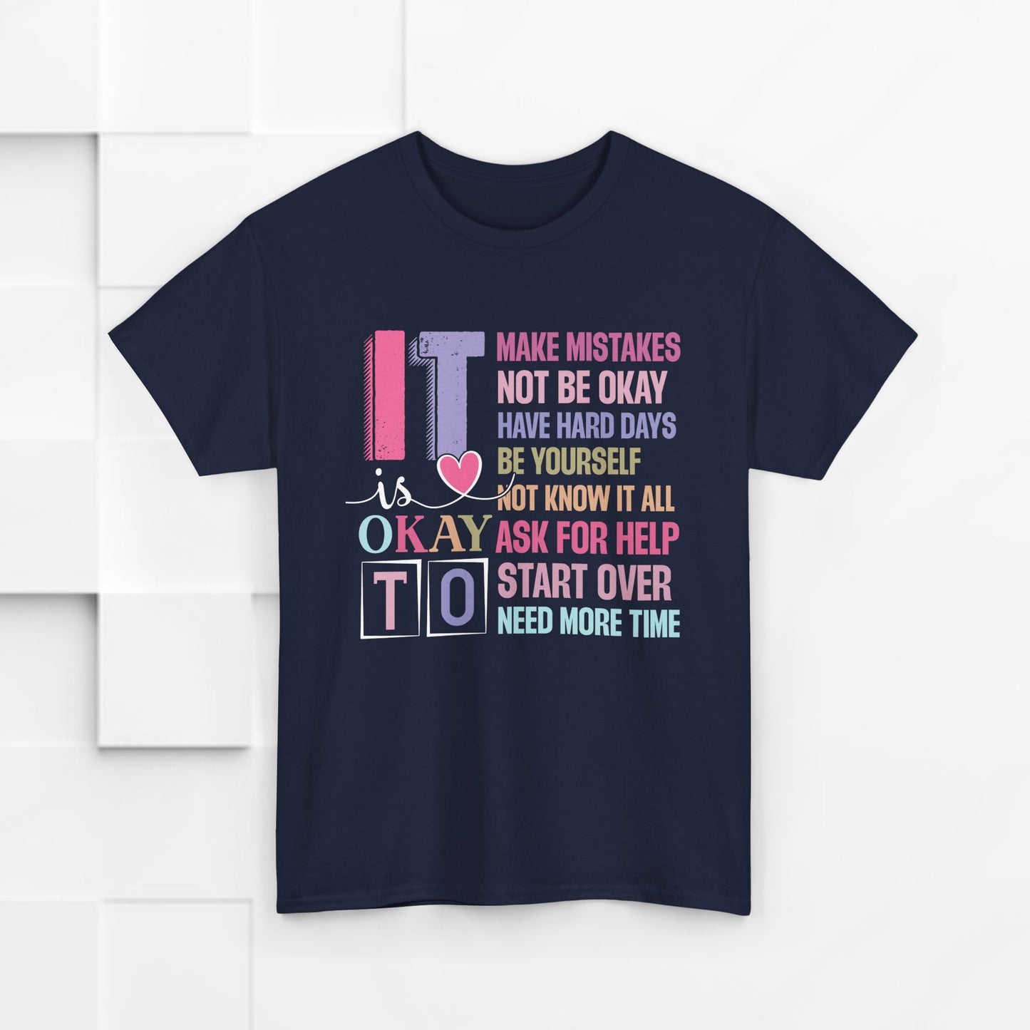 Inspirational Unisex Heavy Cotton Tee – Embrace Mistakes & Start Over