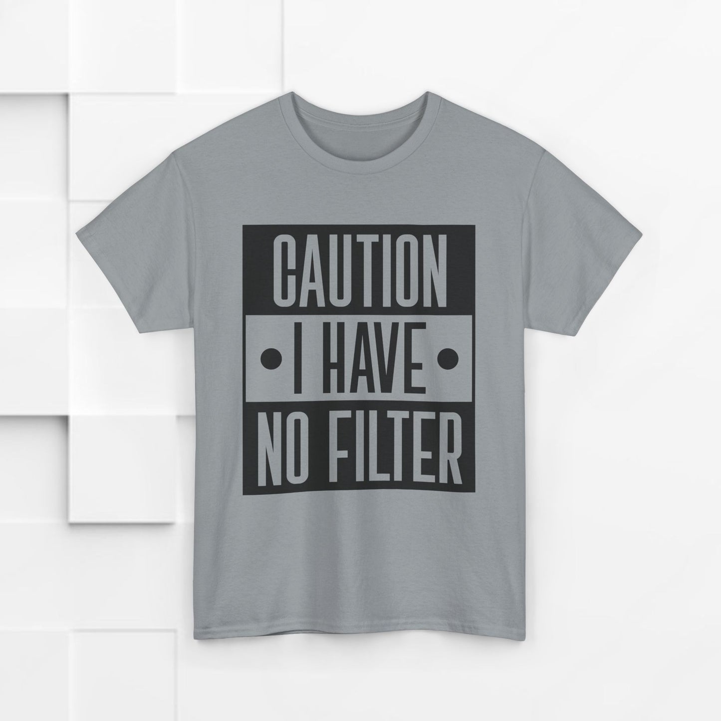 Caution I Have No Filter Unisex Heavy Cotton Tee