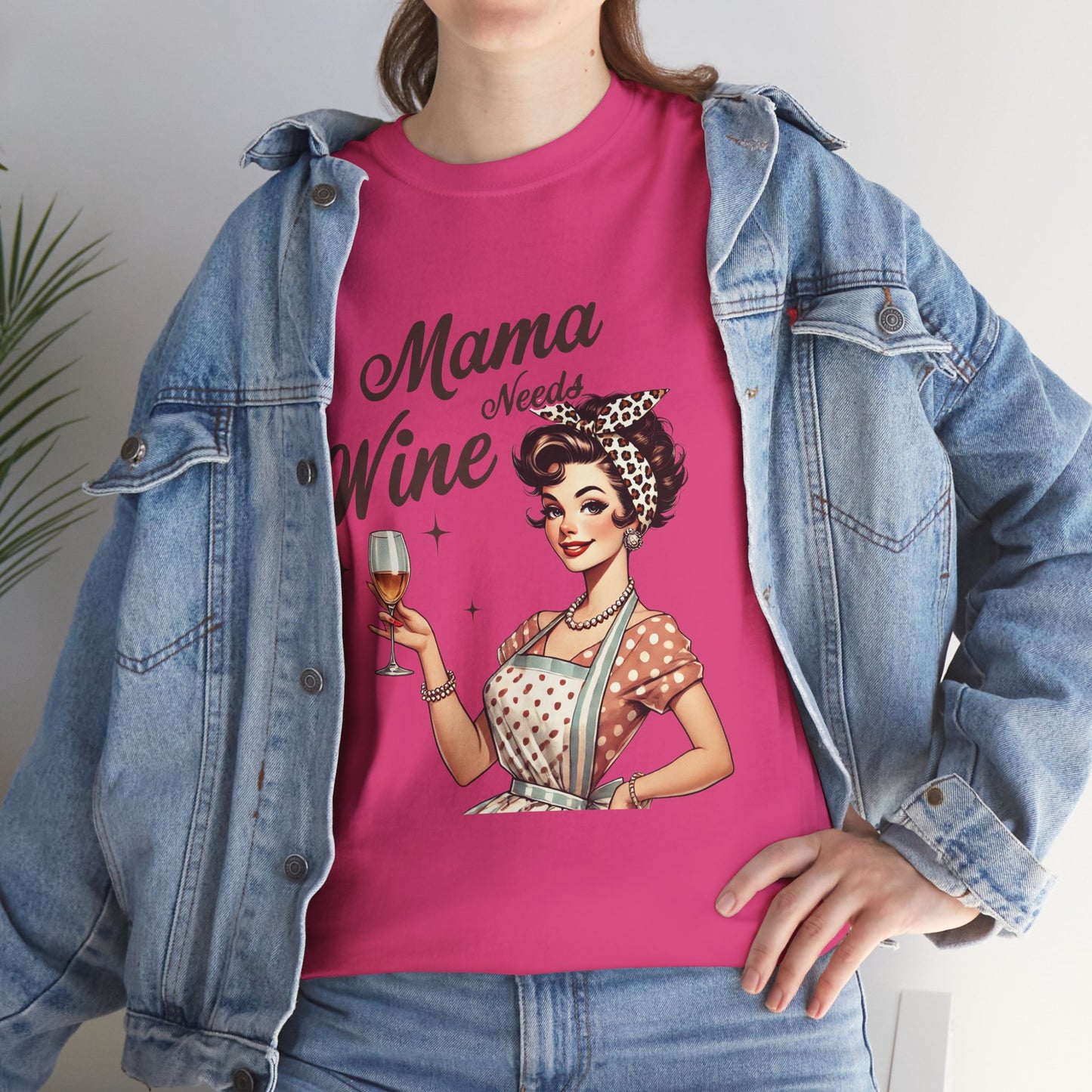 Mama Needs Wine Unisex Heavy Cotton Tee - Fun and Playful Gift for Wine Lovers