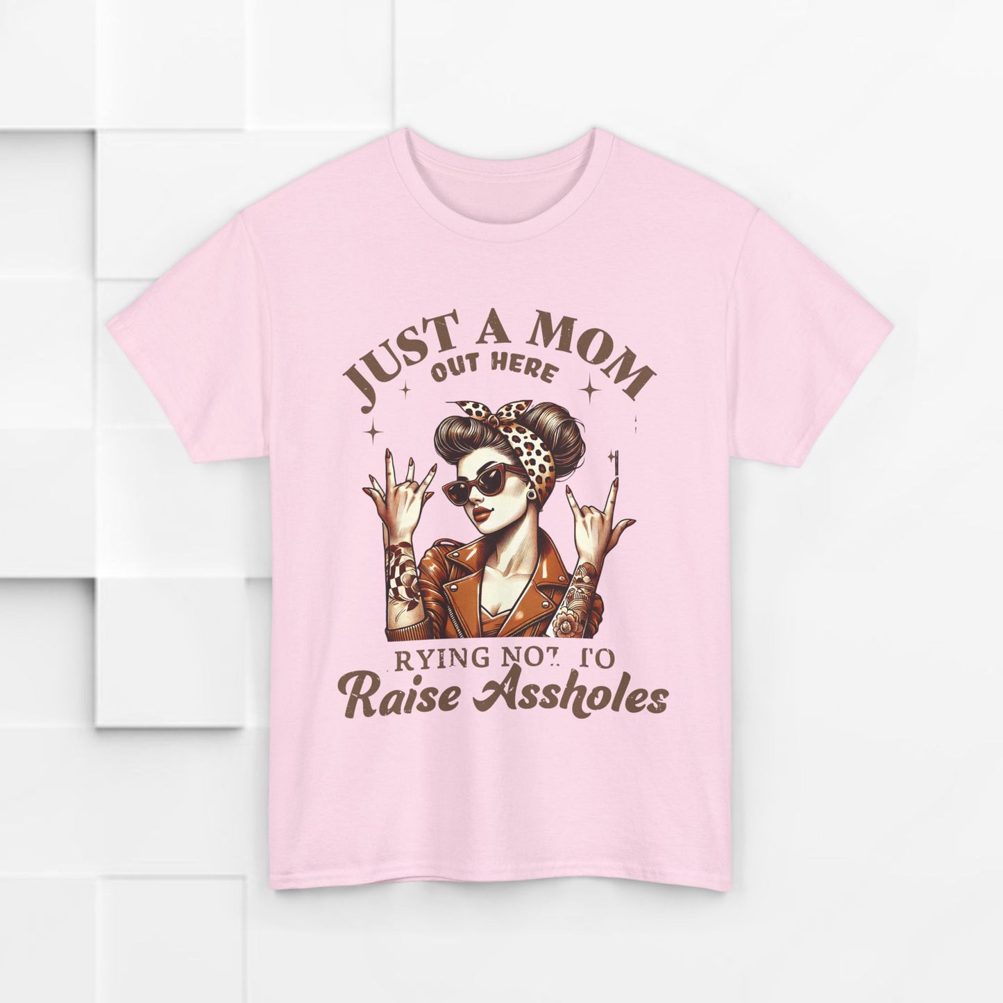 Just a Mom Heavy Cotton Tee - Funny Mom Shirt