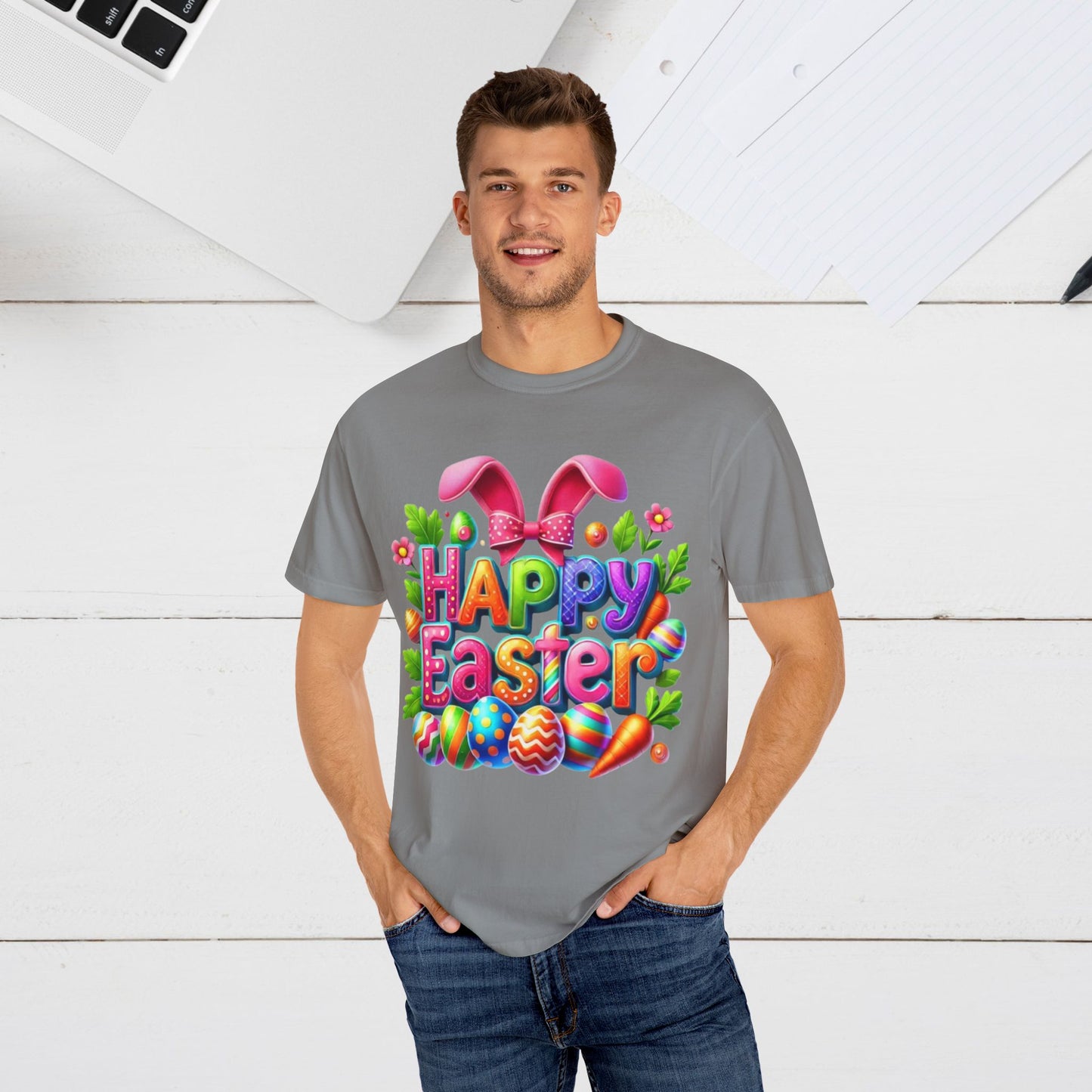 Happy Easter Unisex Garment-Dyed T-Shirt