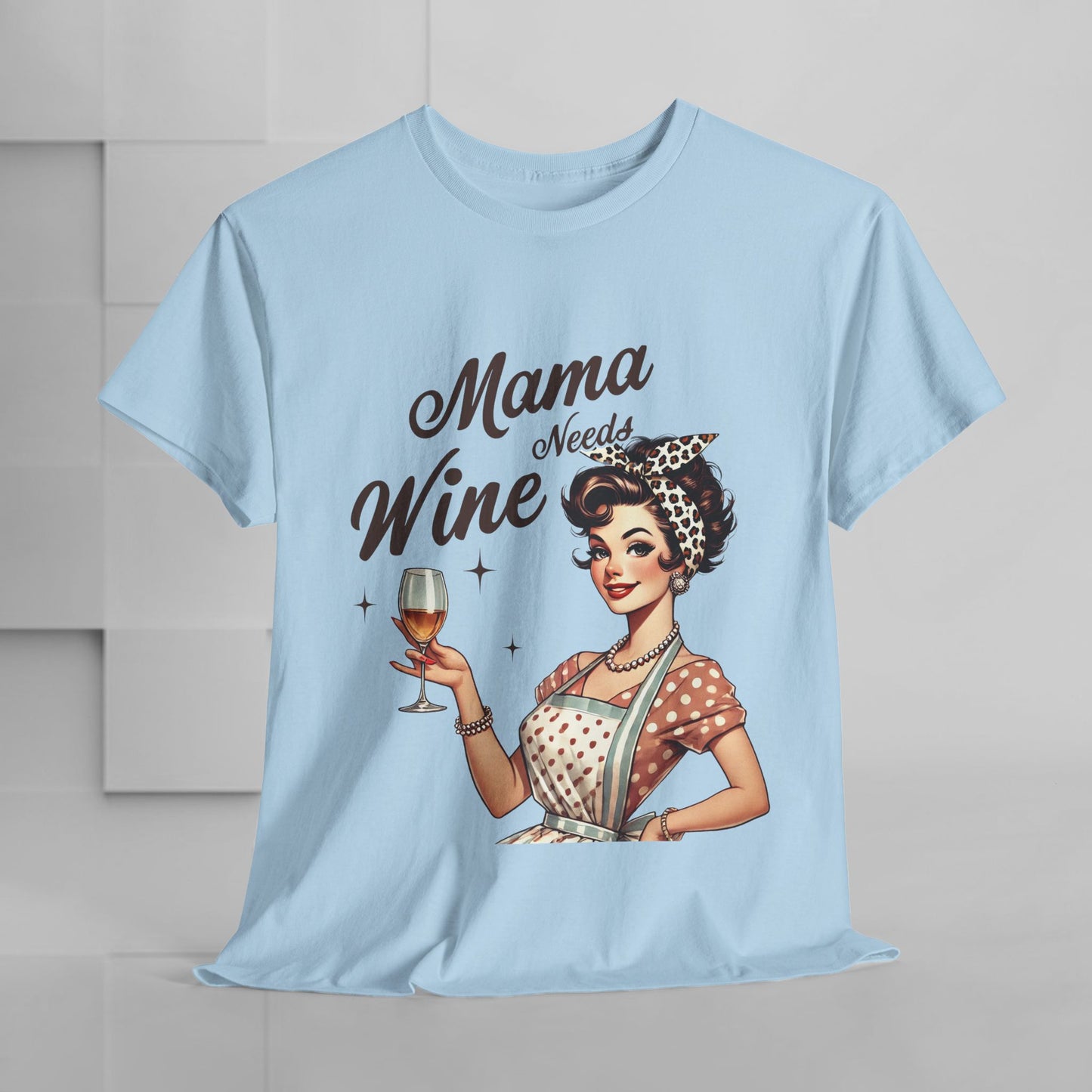 Mama Needs Wine Unisex Heavy Cotton Tee - Fun and Playful Gift for Wine Lovers