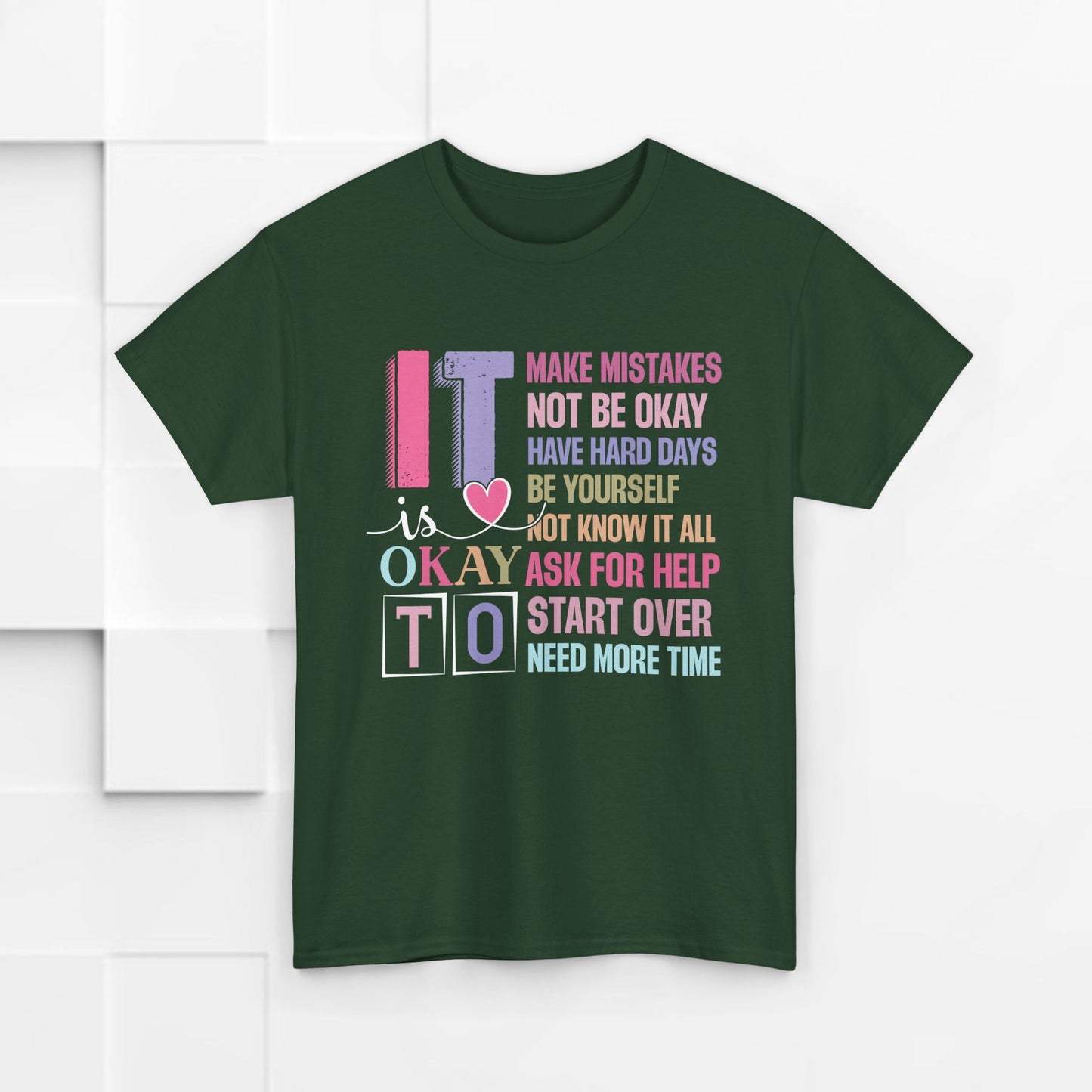 Inspirational Unisex Heavy Cotton Tee – Embrace Mistakes & Start Over