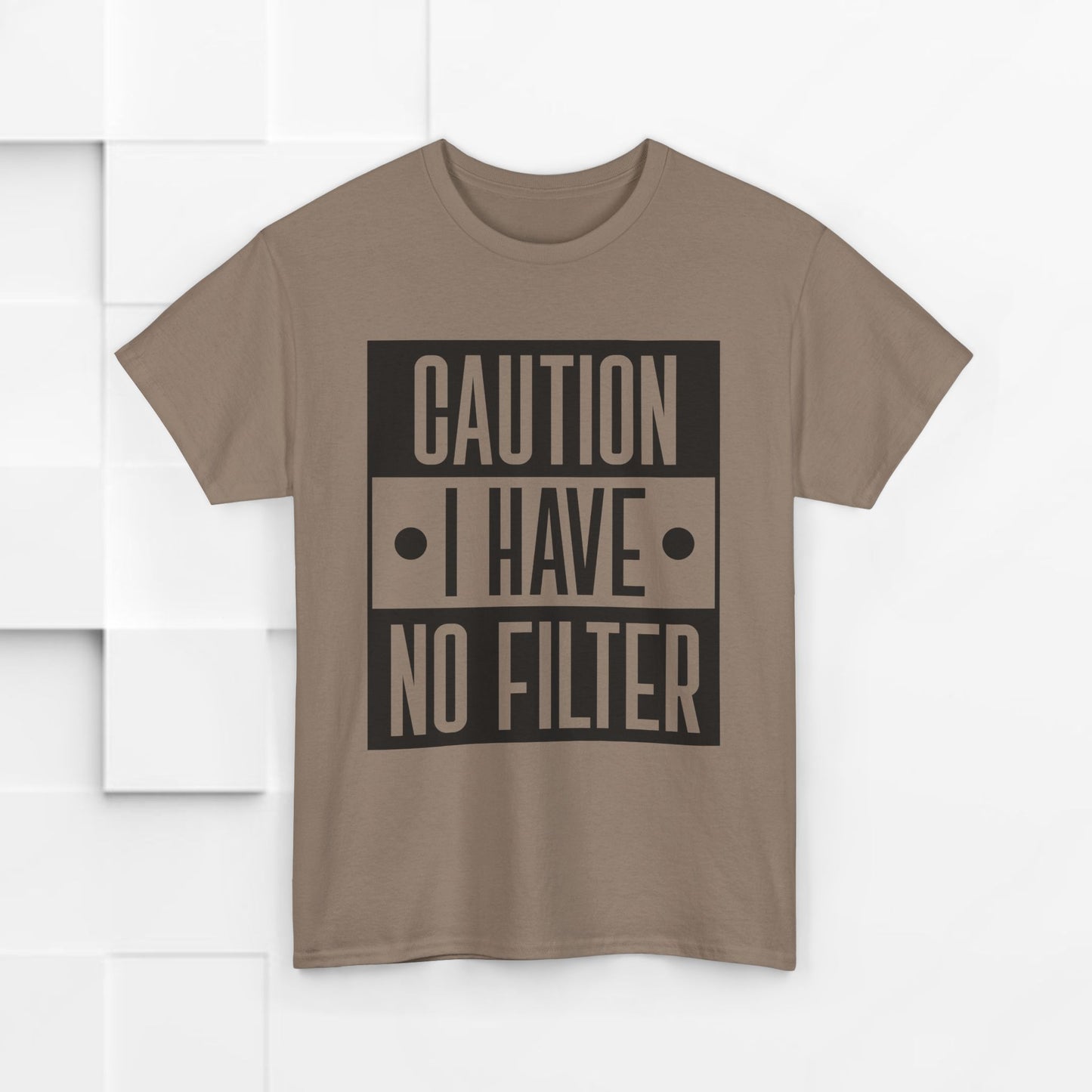 Caution I Have No Filter Unisex Heavy Cotton Tee