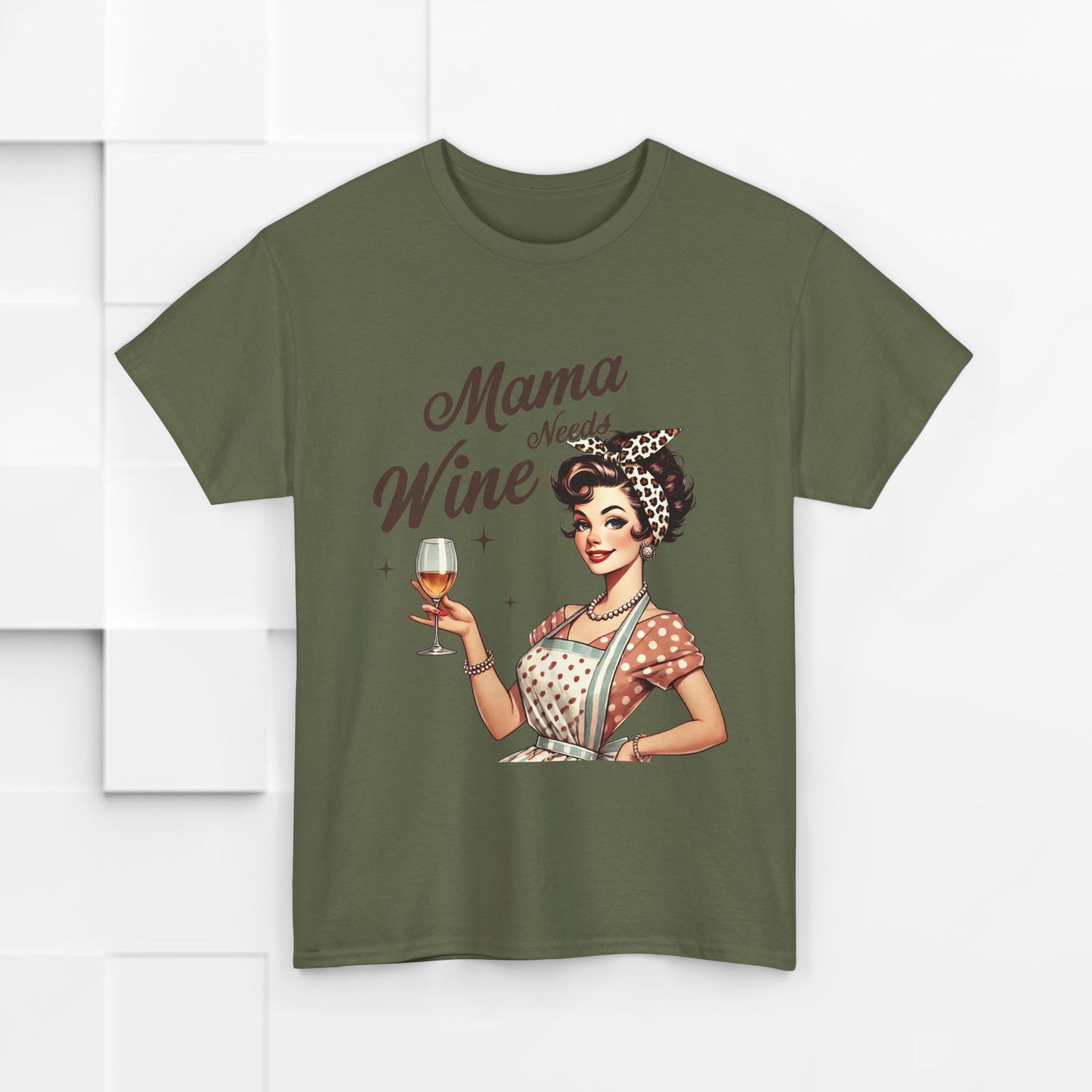 Mama Needs Wine Unisex Heavy Cotton Tee - Fun and Playful Gift for Wine Lovers