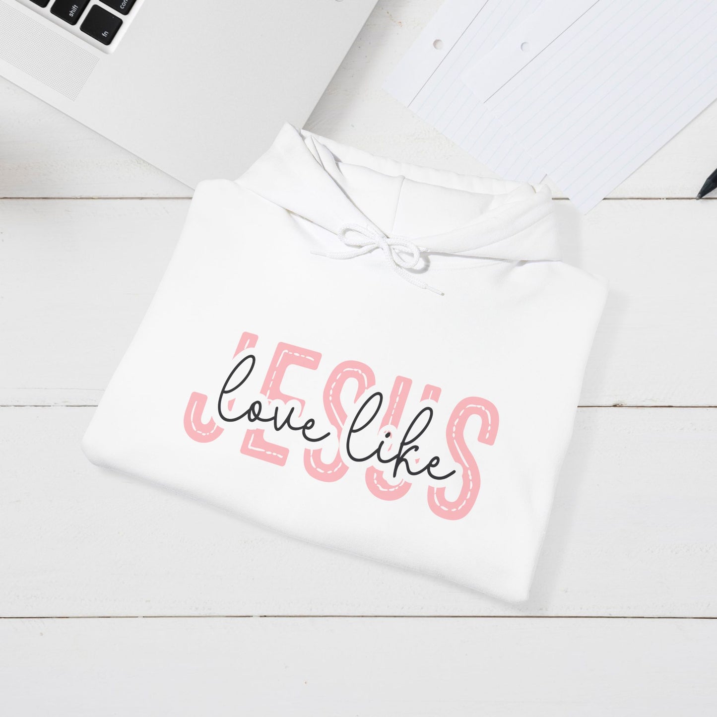 Inspirational Jesus Sweatshirt – Unisex Heavy Blend™ Hoodie with 'Love Like' Design