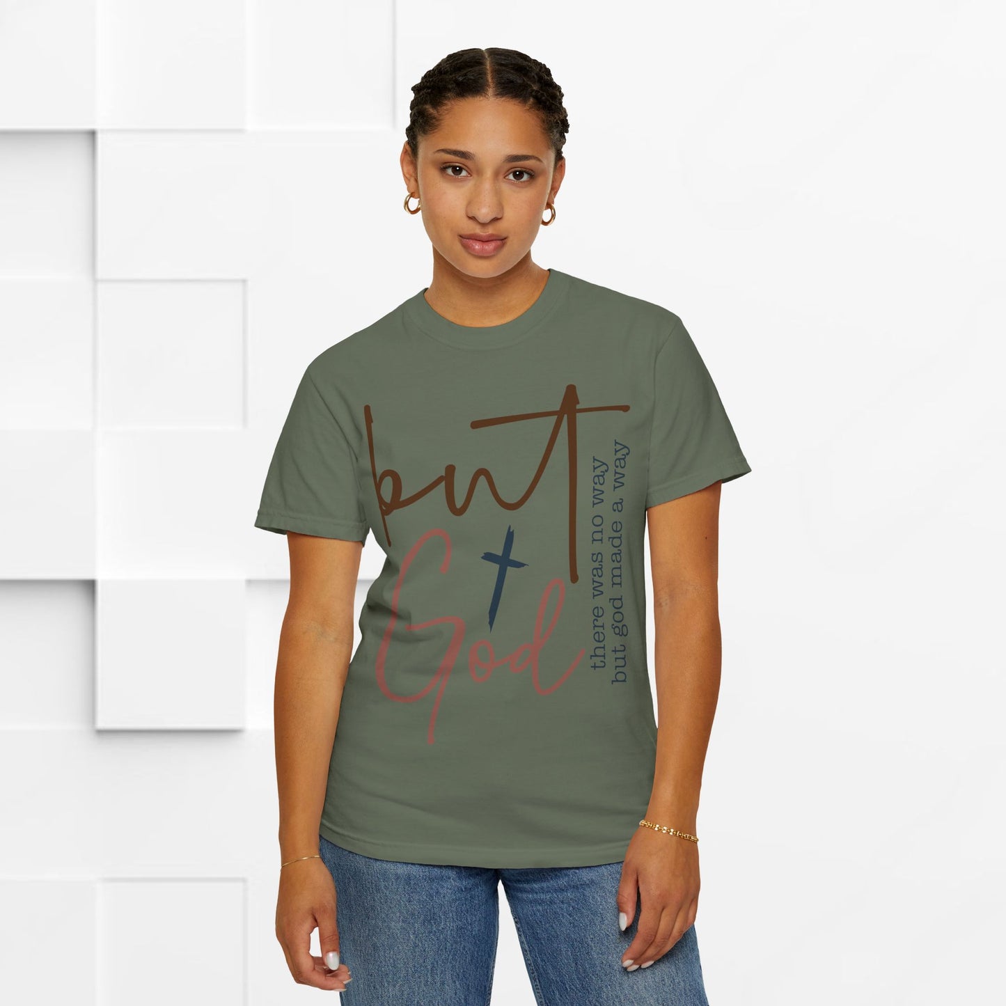 Unisex Garment-Dyed T-Shirt - "But God" Inspirational Tee