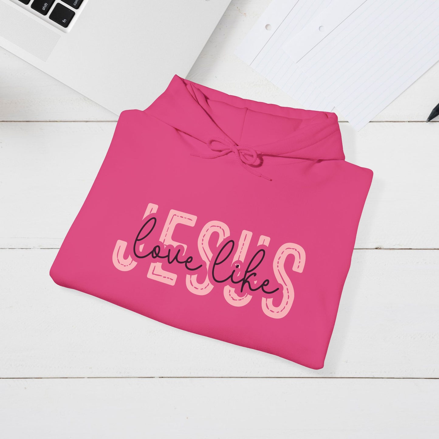Inspirational Jesus Sweatshirt – Unisex Heavy Blend™ Hoodie with 'Love Like' Design