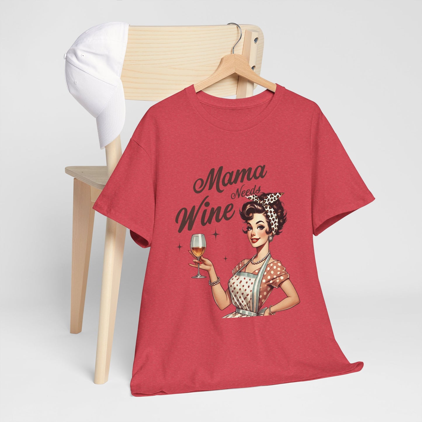 Mama Needs Wine Unisex Heavy Cotton Tee - Fun and Playful Gift for Wine Lovers