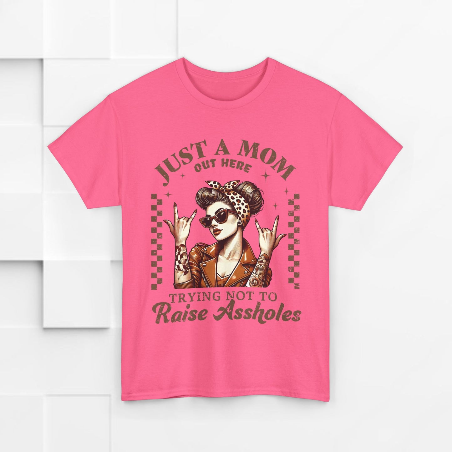 Just a Mom Unisex Heavy Cotton Tee - Funny Mom Shirt for Mother's Day