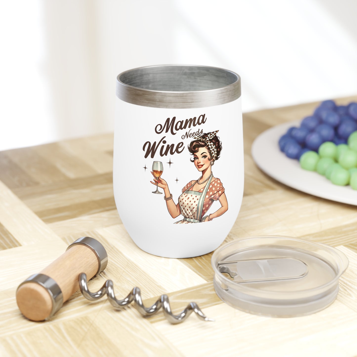 Mama Needs Wine Tumbler - Stylish Insulated Wine Glass for Moms & Wine Lovers, Perfect for Gifts and Celebrations