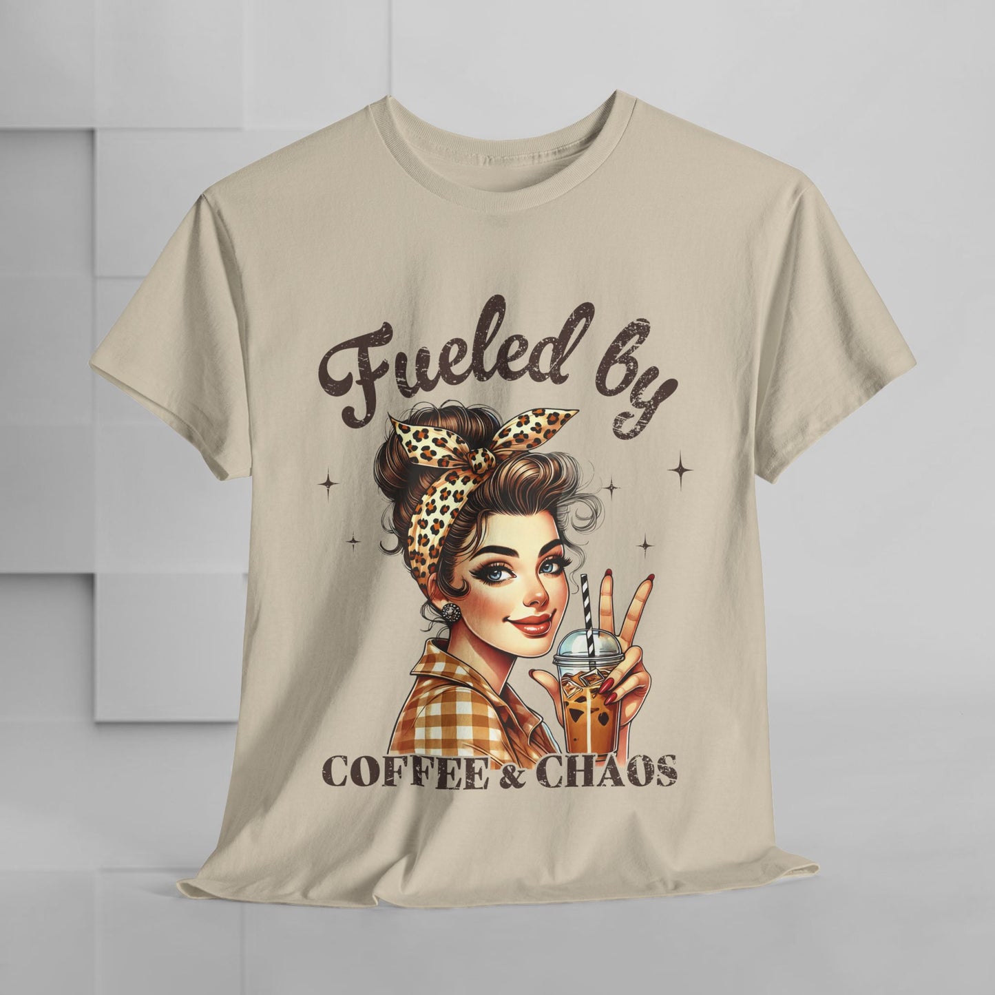 Fueled by Coffee & Chaos Unisex Tee - Fun Graphic Shirt for Coffee Lovers