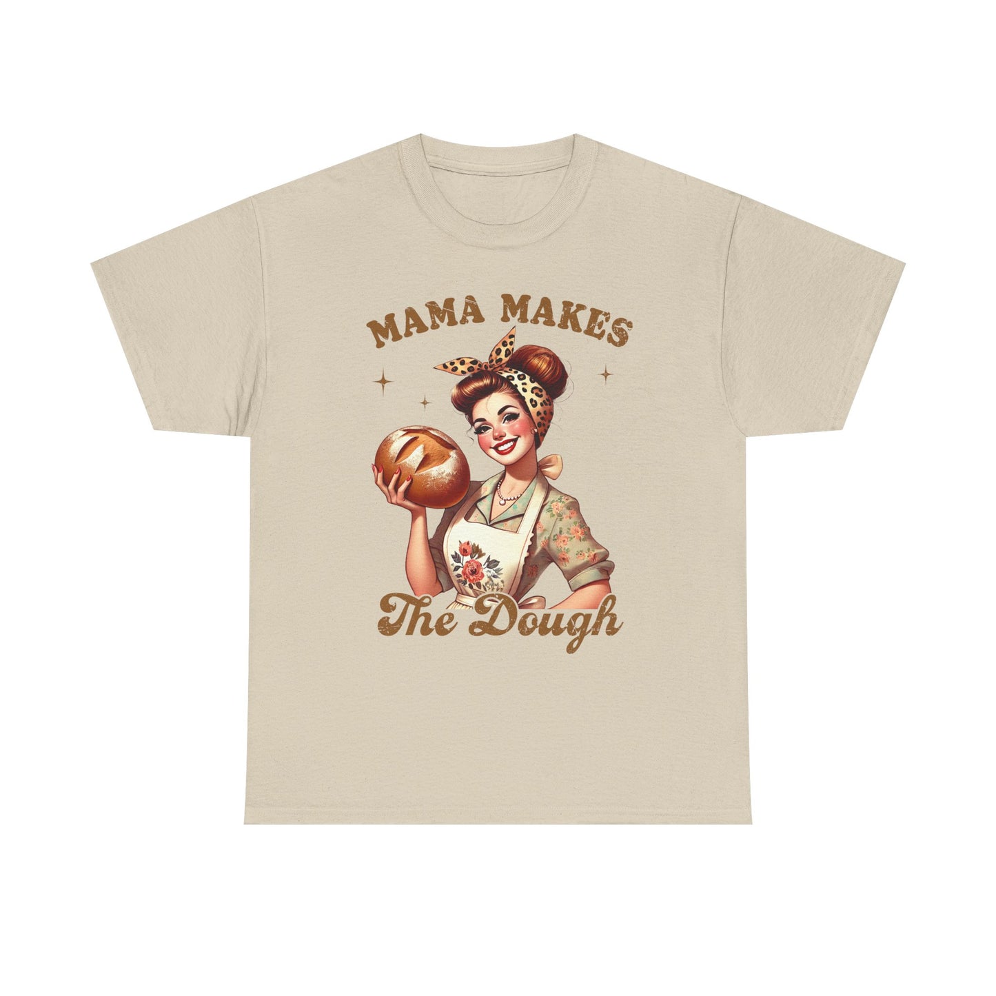 Funny Baking T-Shirt | "Mama Makes The Dough" Unisex Heavy Cotton Tee | Perfect Gift for Moms & Bakers