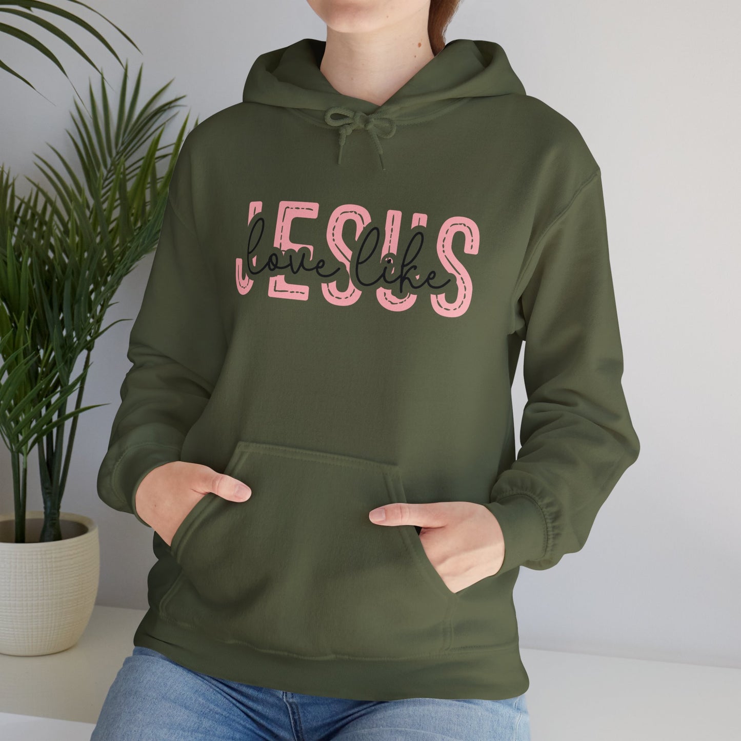 Inspirational Jesus Sweatshirt – Unisex Heavy Blend™ Hoodie with 'Love Like' Design