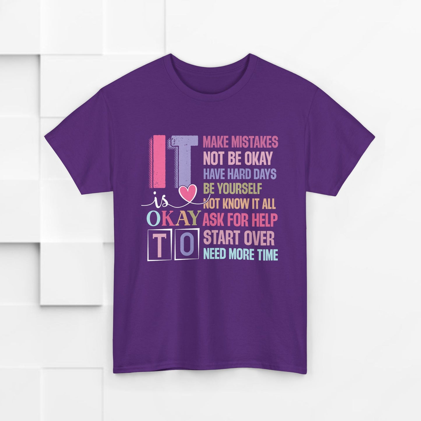 Inspirational Unisex Heavy Cotton Tee – Embrace Mistakes & Start Over