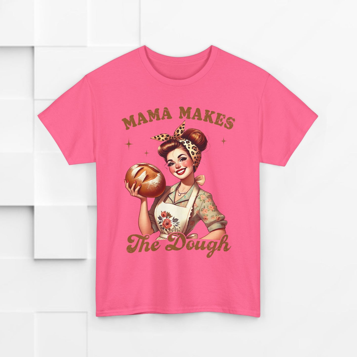 Funny Baking T-Shirt | "Mama Makes The Dough" Unisex Heavy Cotton Tee | Perfect Gift for Moms & Bakers
