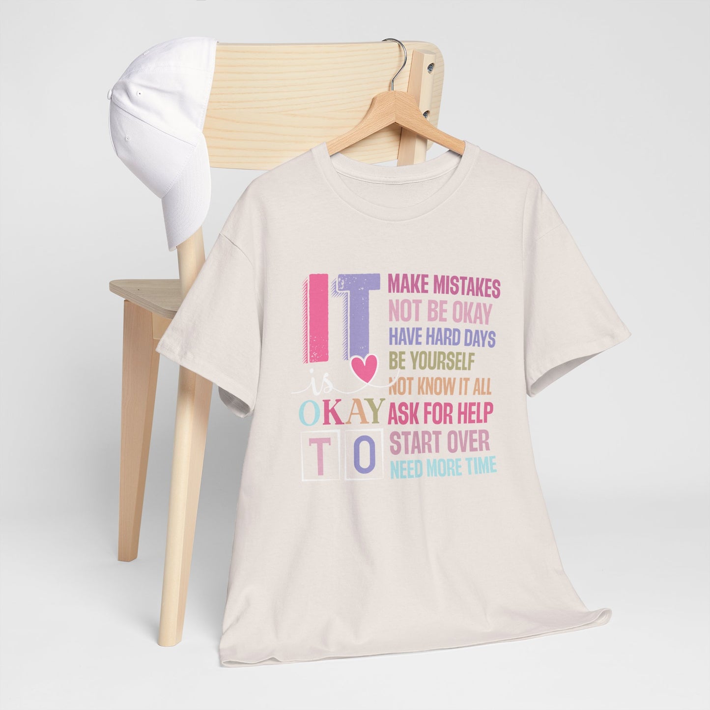 Inspirational Unisex Heavy Cotton Tee – Embrace Mistakes & Start Over