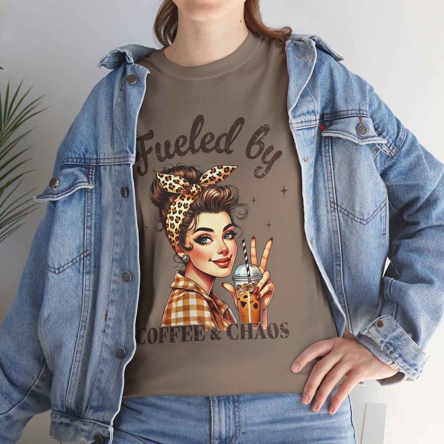 Fueled by Coffee & Chaos Unisex Tee - Fun Graphic Shirt for Coffee Lovers
