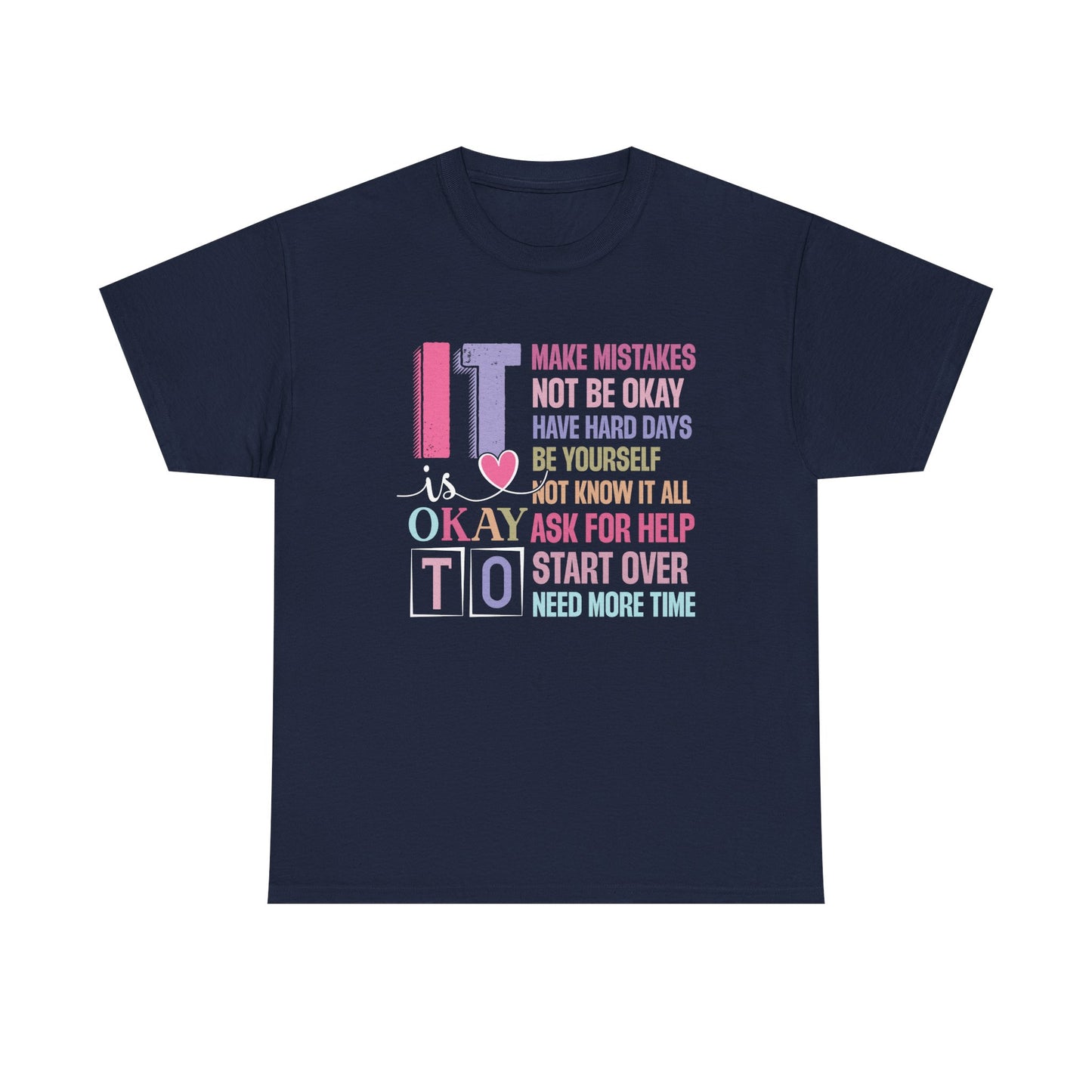 Inspirational Unisex Heavy Cotton Tee – Embrace Mistakes & Start Over