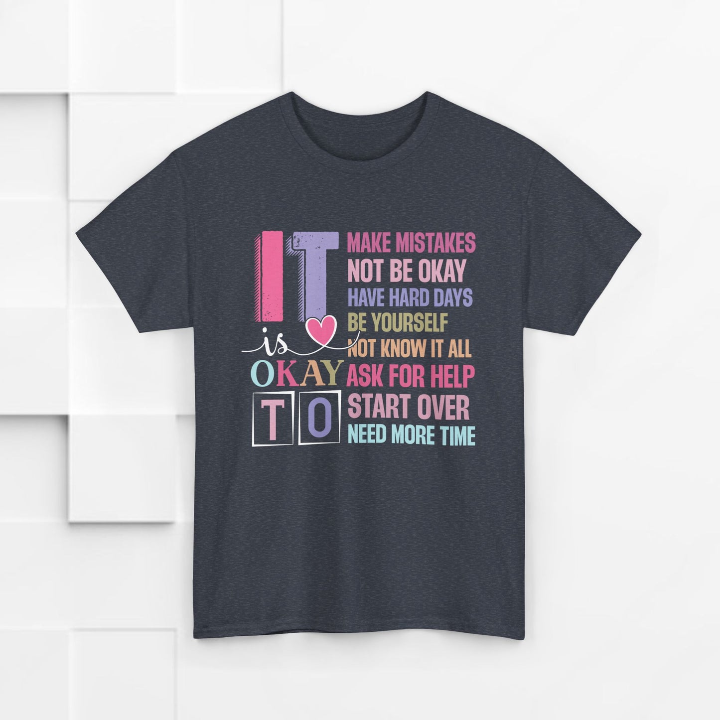 Inspirational Unisex Heavy Cotton Tee – Embrace Mistakes & Start Over