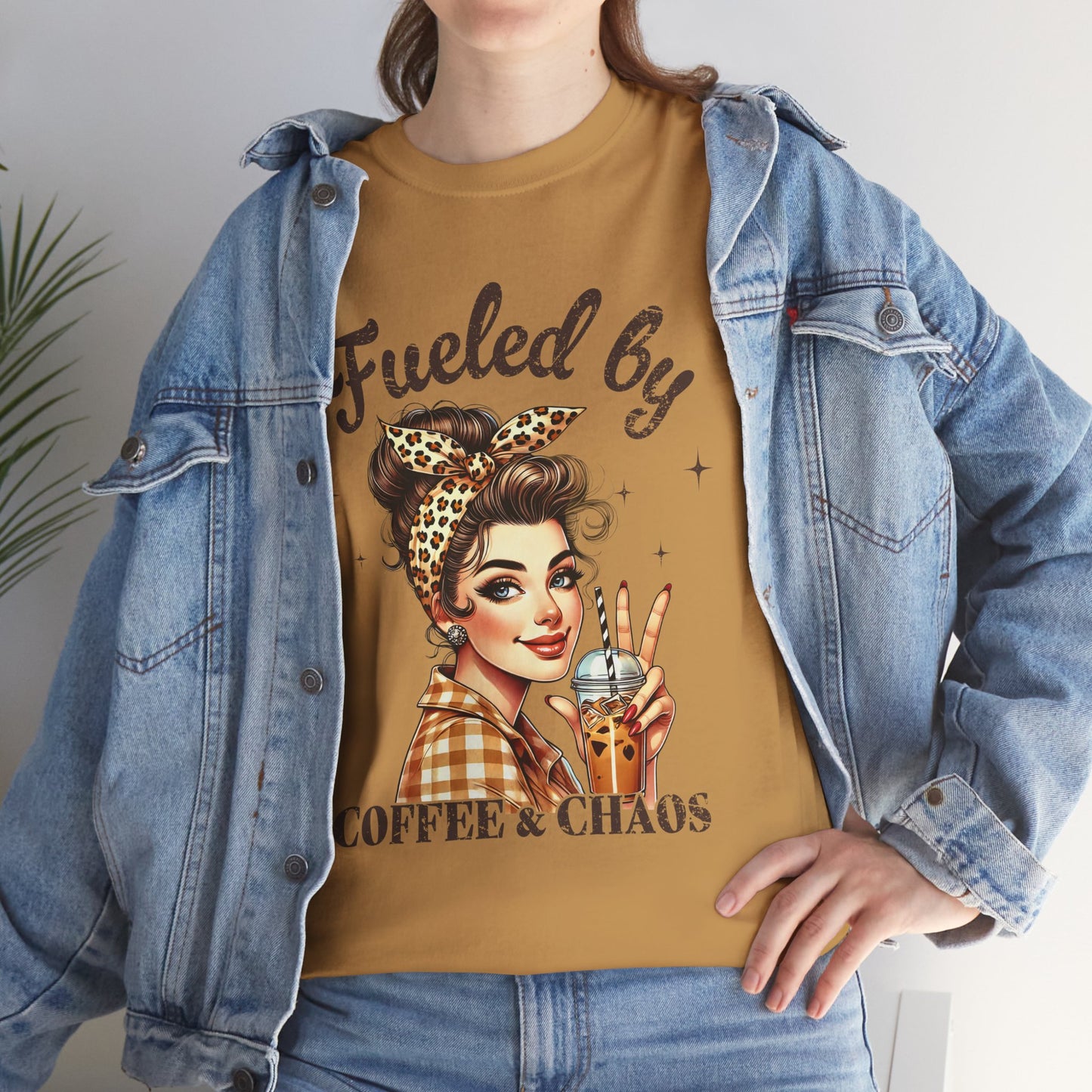 Fueled by Coffee & Chaos Unisex Heavy Cotton Tee