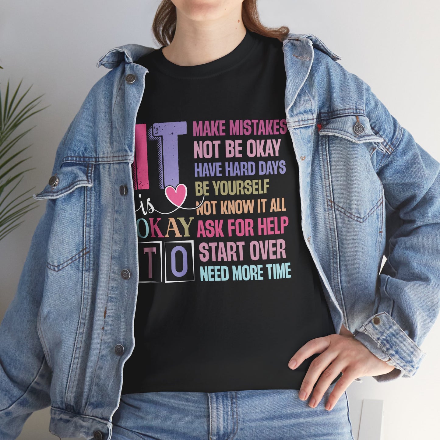 Inspirational Unisex Heavy Cotton Tee – Embrace Mistakes & Start Over
