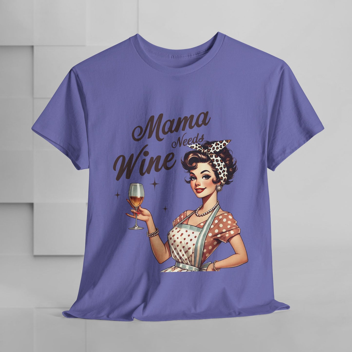 Mama Needs Wine Unisex Heavy Cotton Tee - Fun and Playful Gift for Wine Lovers
