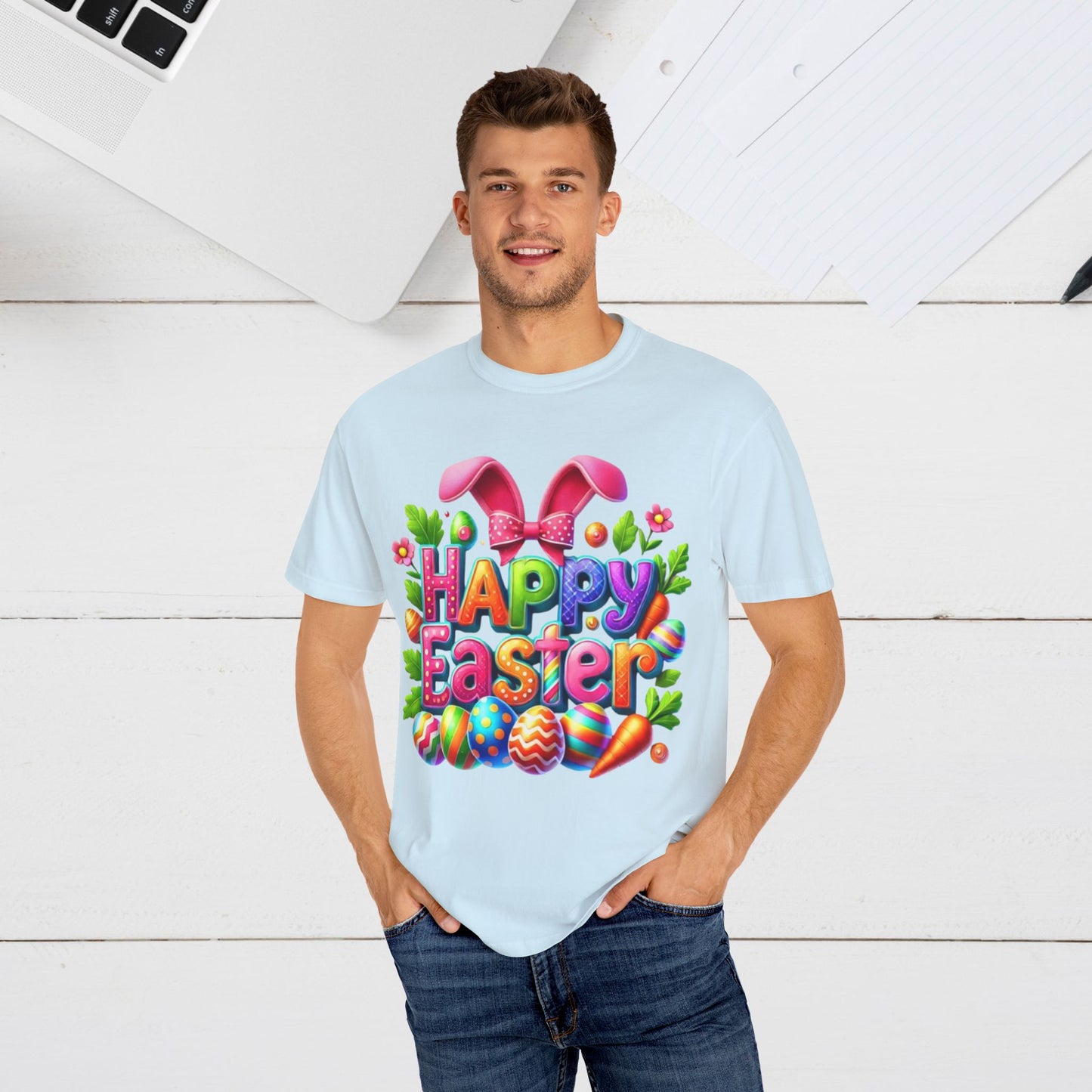 Happy Easter Unisex Garment-Dyed T-Shirt
