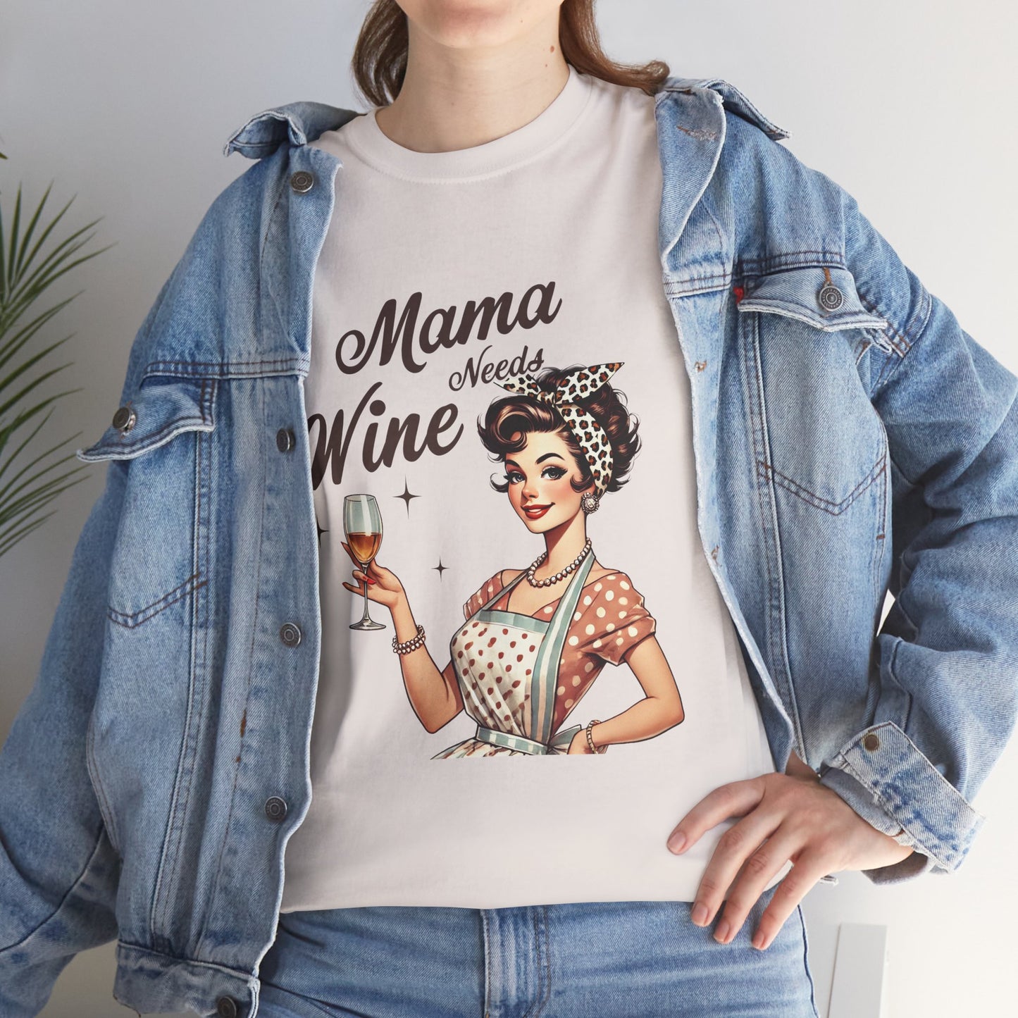 Mama Needs Wine Unisex Heavy Cotton Tee - Fun and Playful Gift for Wine Lovers