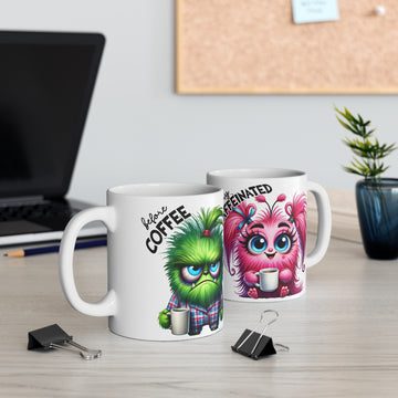 Caffeinated Creature Mug - 11oz Funny Coffee Cup for Coffee Lovers