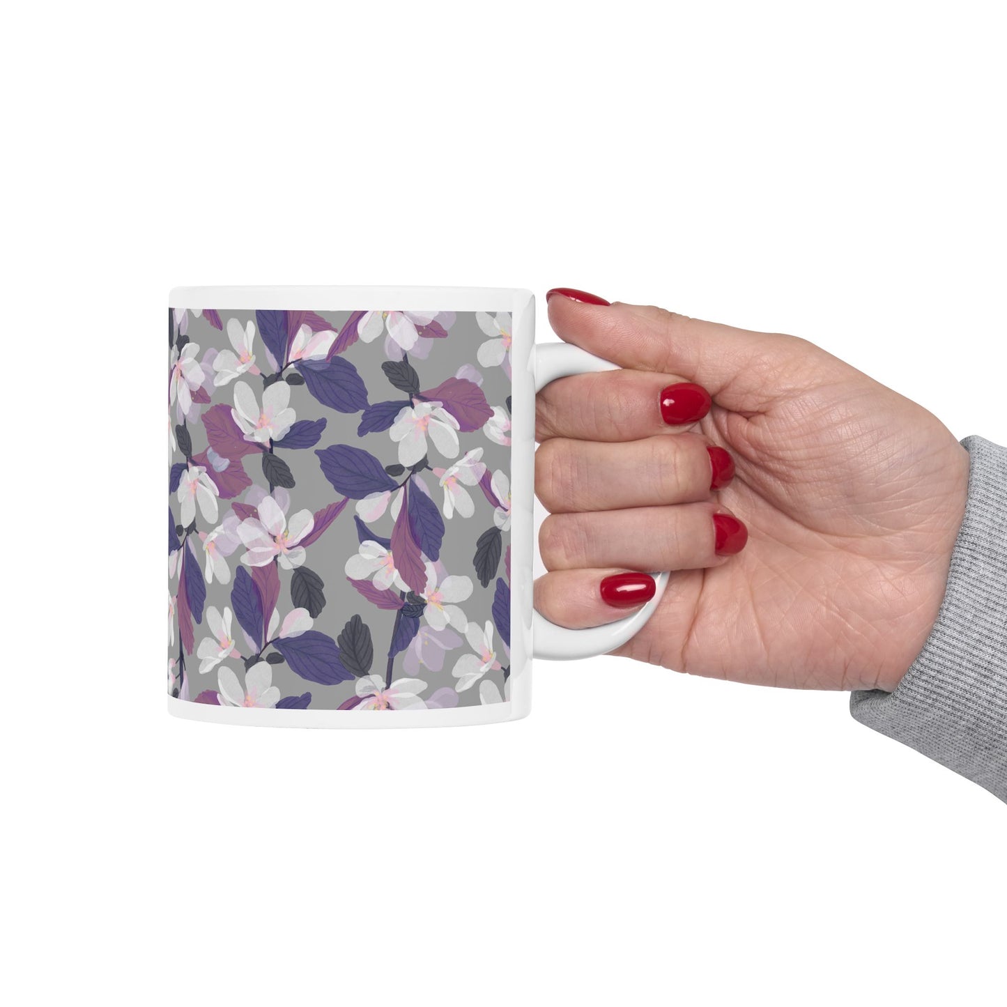 Elegant Floral Ceramic Mug - 11oz & 15oz Coffee Cup for Home & Office