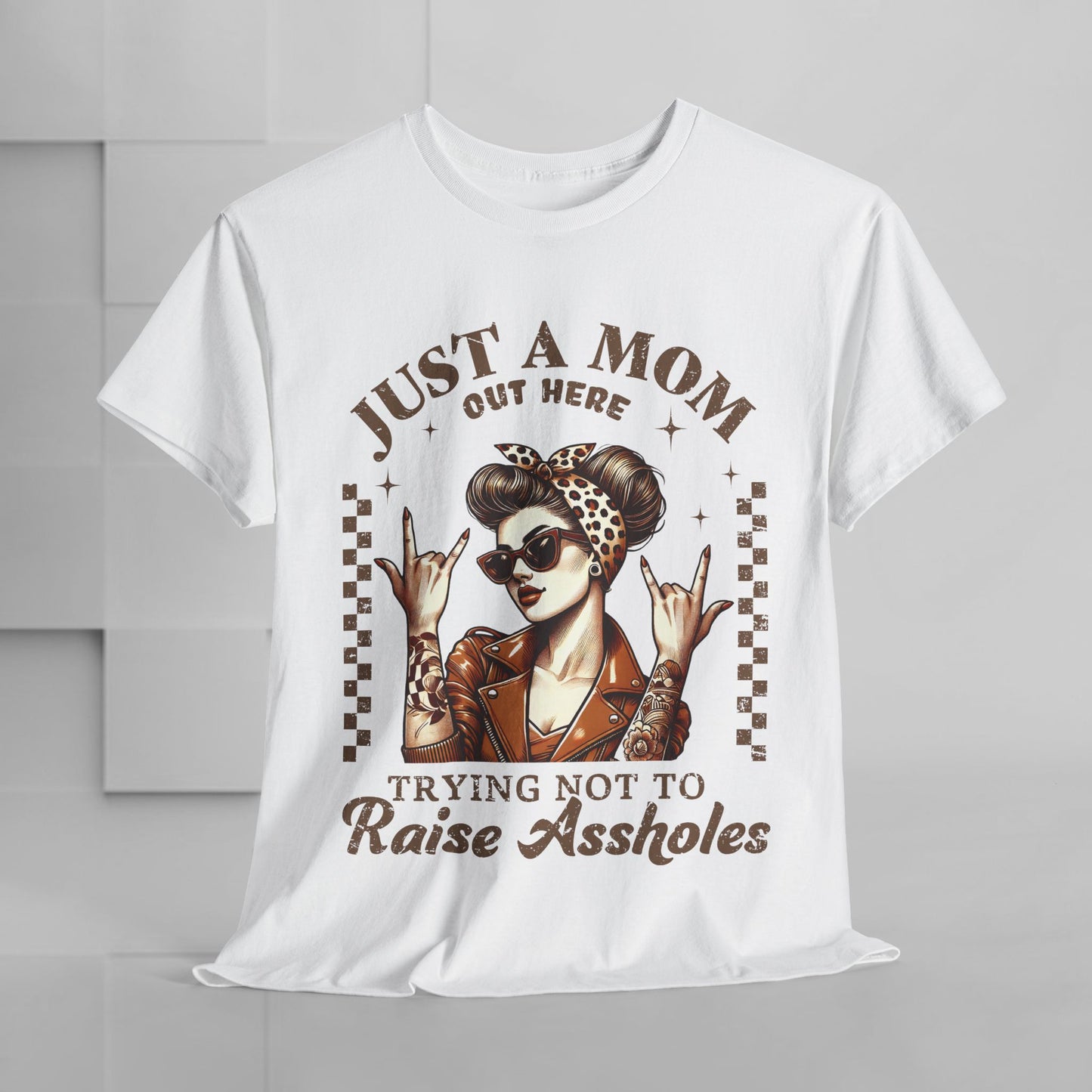 Just a Mom Unisex Heavy Cotton Tee - Funny Mom Shirt for Mother's Day