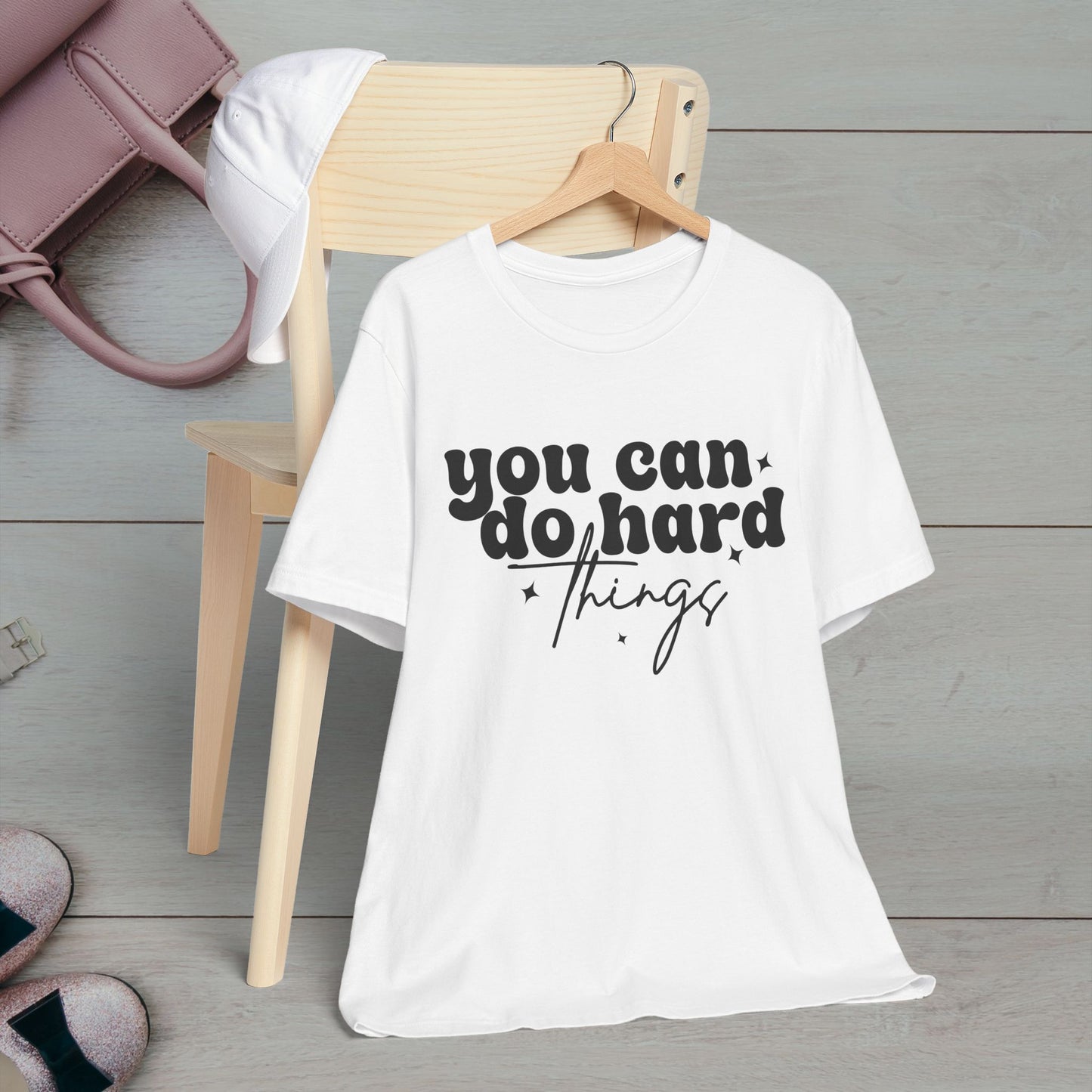 Motivational Quote Tee - "You Can Do Hard Things"