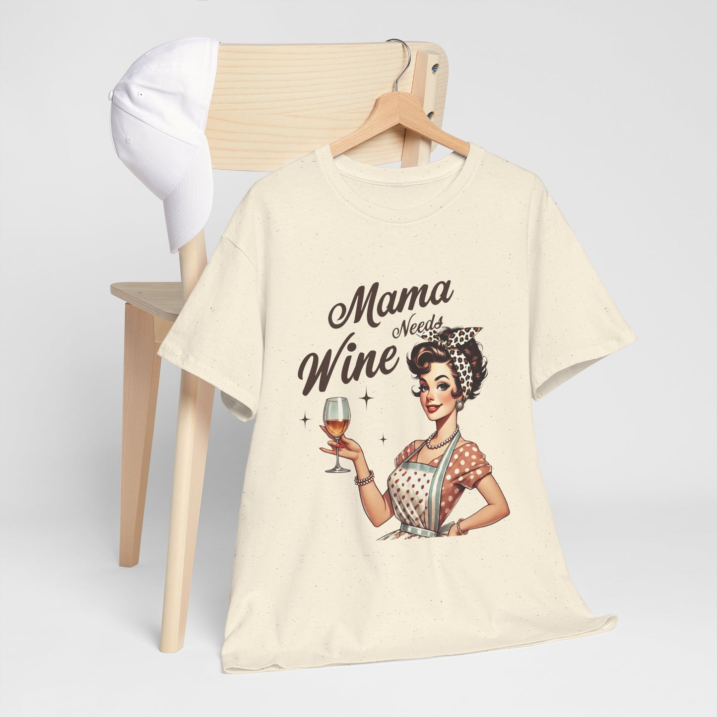 Mama Needs Wine Unisex Heavy Cotton Tee - Fun and Playful Gift for Wine Lovers