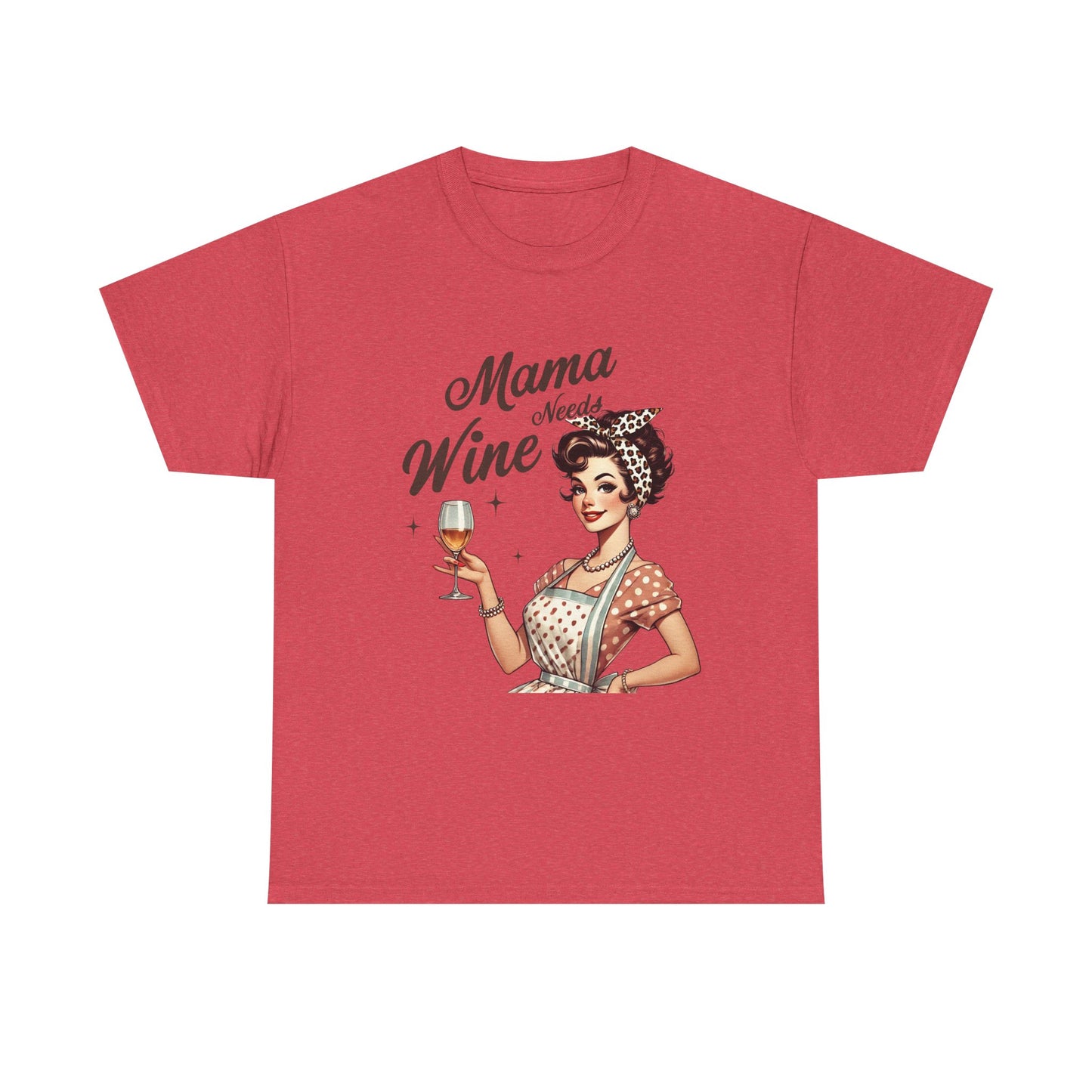 Mama Needs Wine Unisex Heavy Cotton Tee - Fun and Playful Gift for Wine Lovers