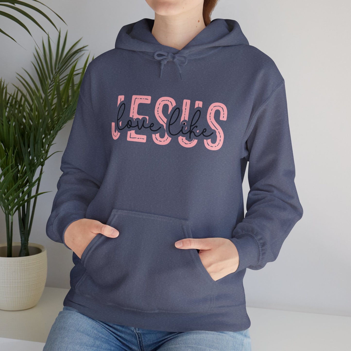 Inspirational Jesus Sweatshirt – Unisex Heavy Blend™ Hoodie with 'Love Like' Design