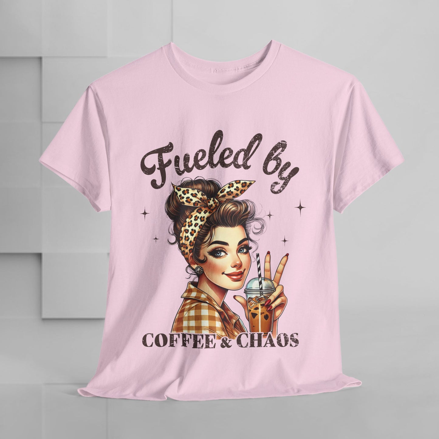 Fueled by Coffee & Chaos Unisex Tee - Fun Graphic Shirt for Coffee Lovers
